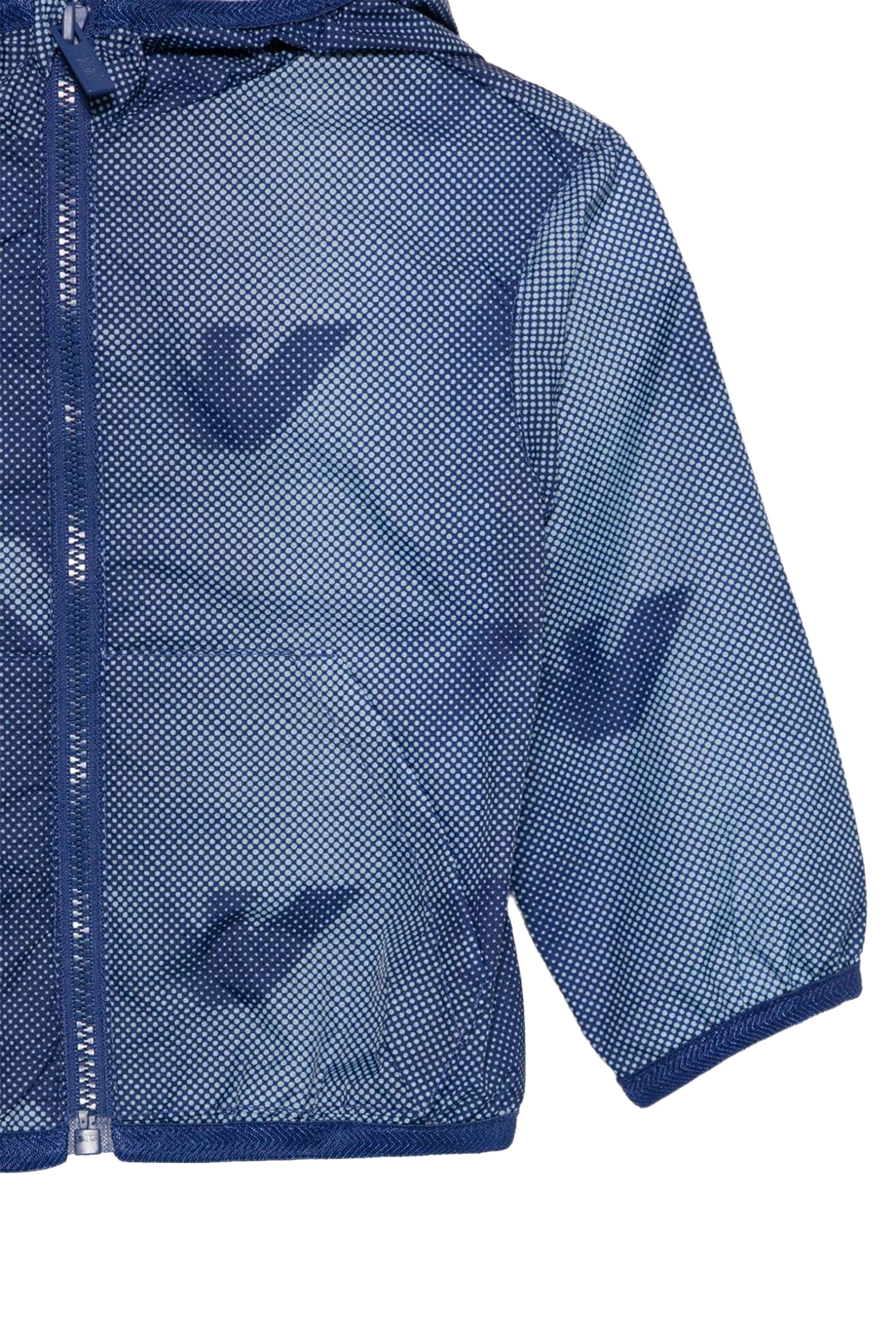 Kids Nylon Hooded Blouson with All-Over Eagle