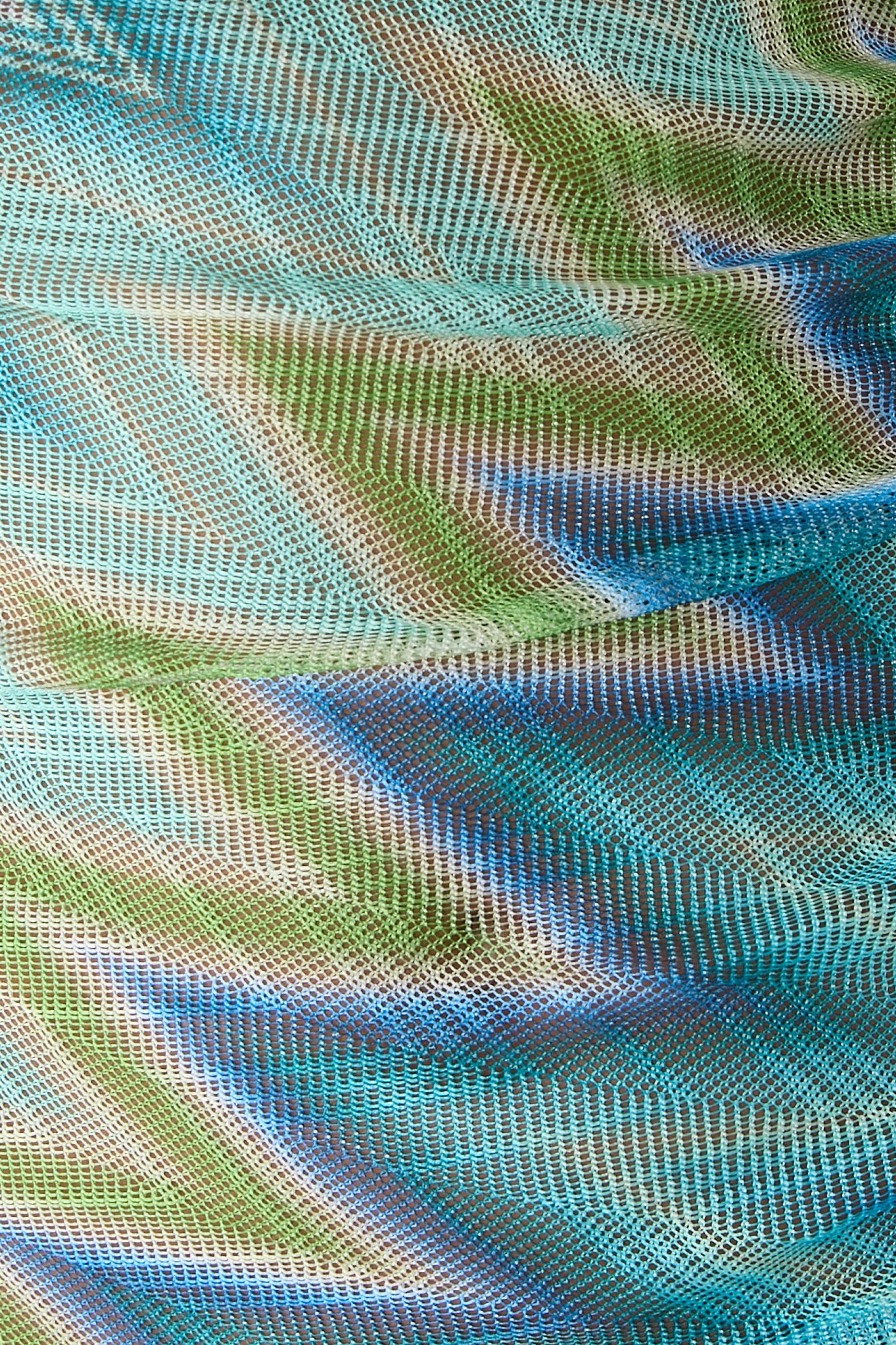 Chevron Degrade Raschel Fringed Mini Dress