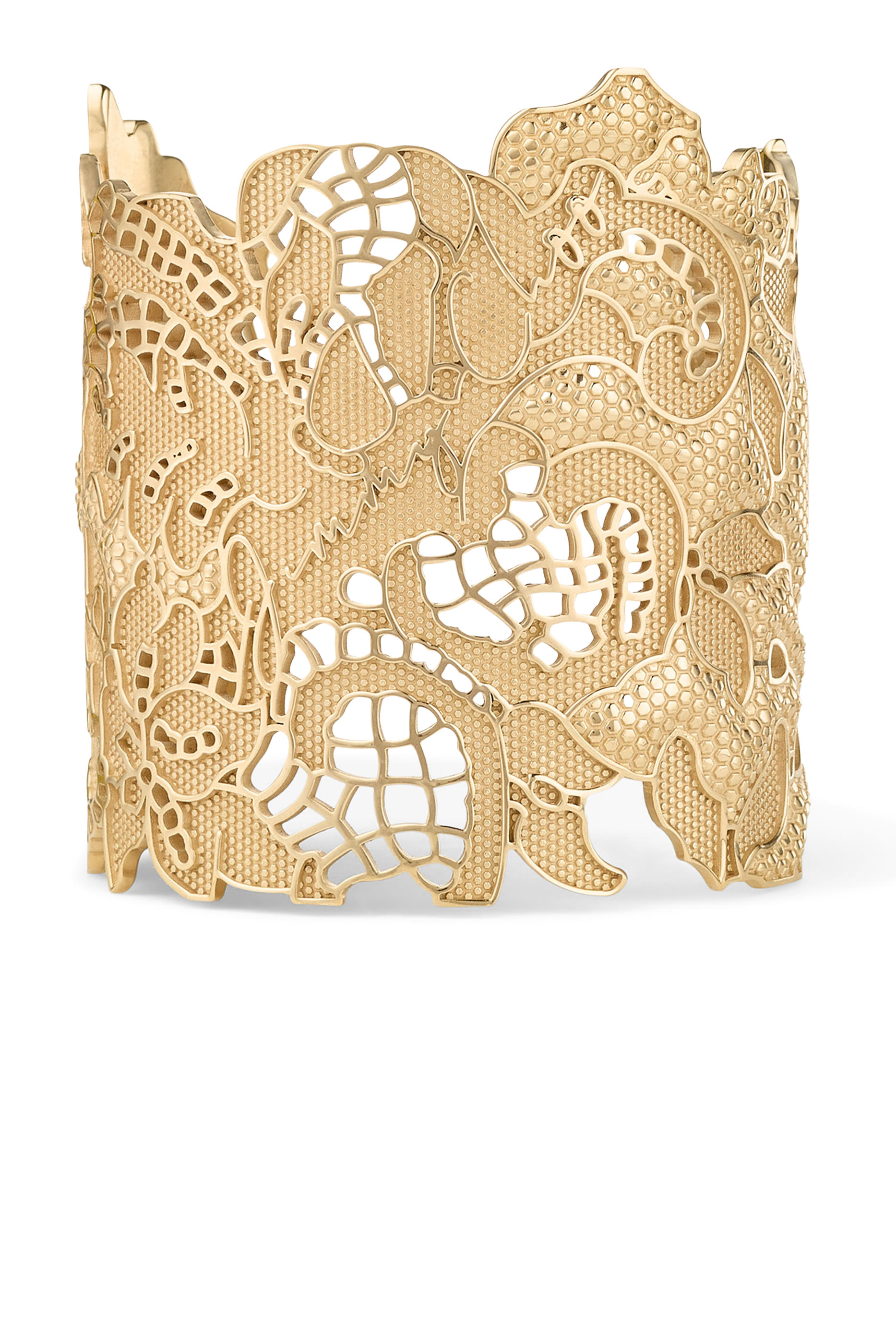 Lace Cut-Out Cuff Bracelet, Metal