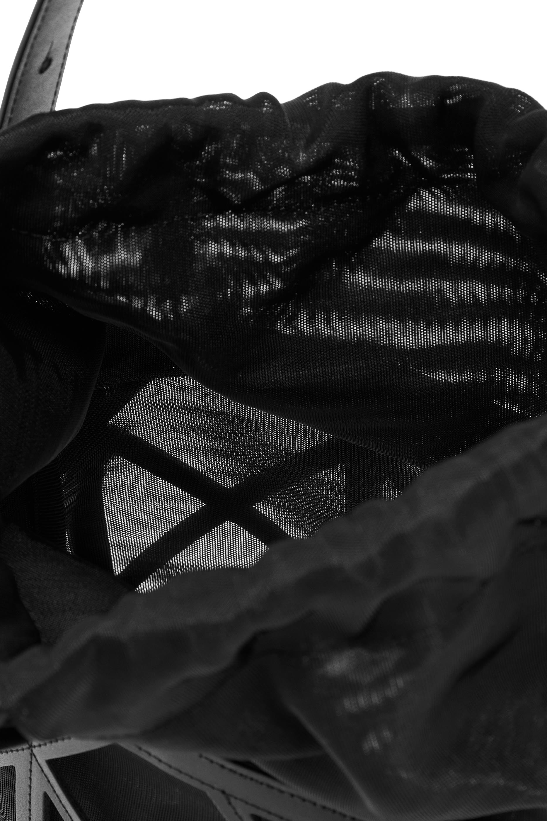 Logo Leather and Mesh Bucket Bag