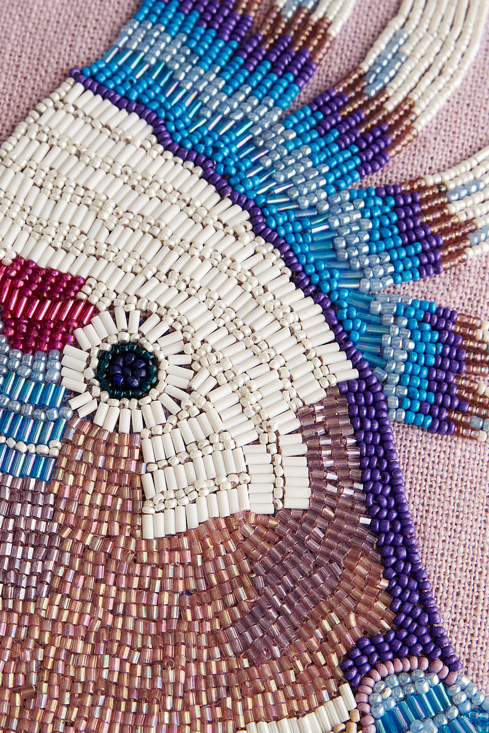 Parrots Beaded Cushion