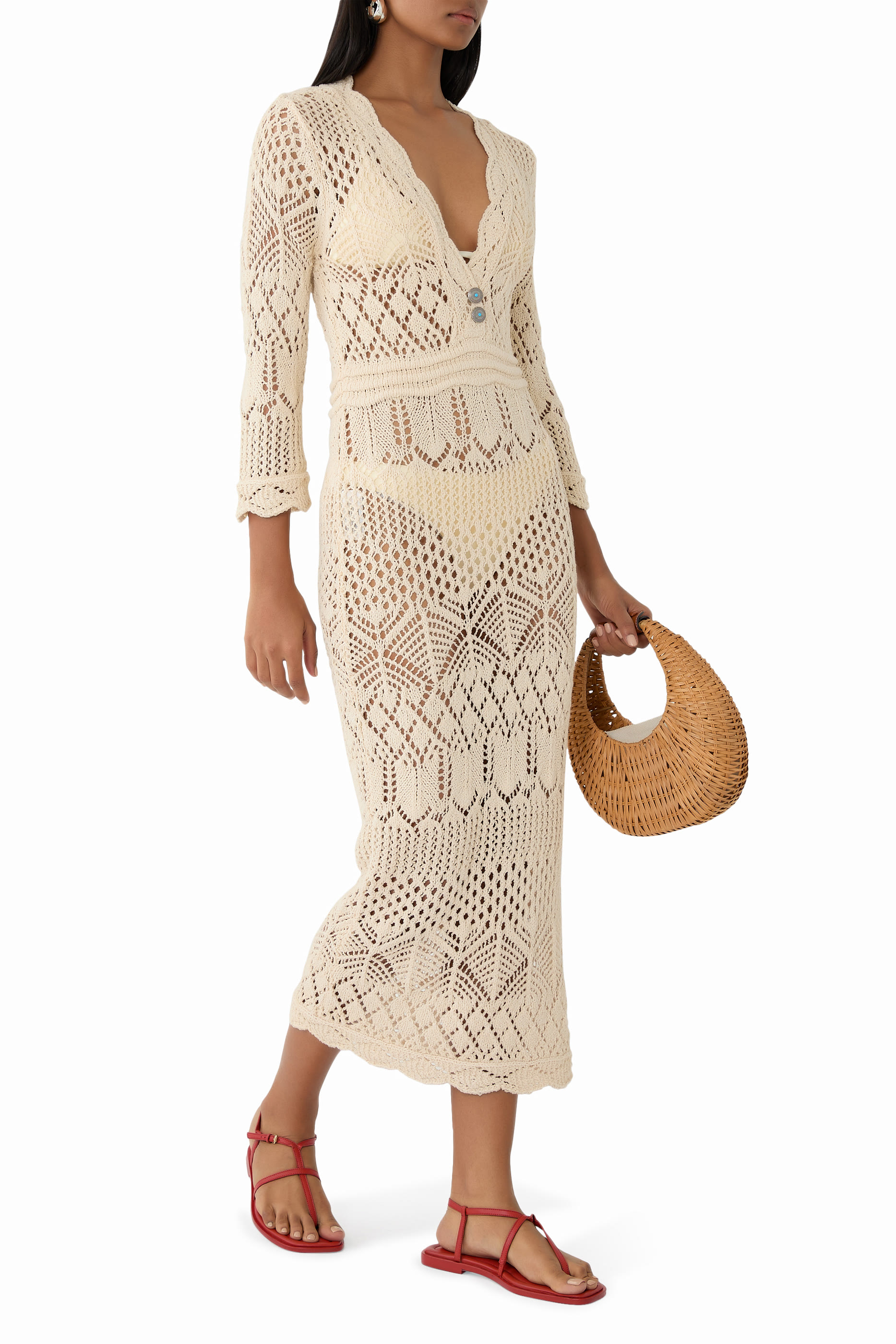 Dovie Pointelle Knit Dress