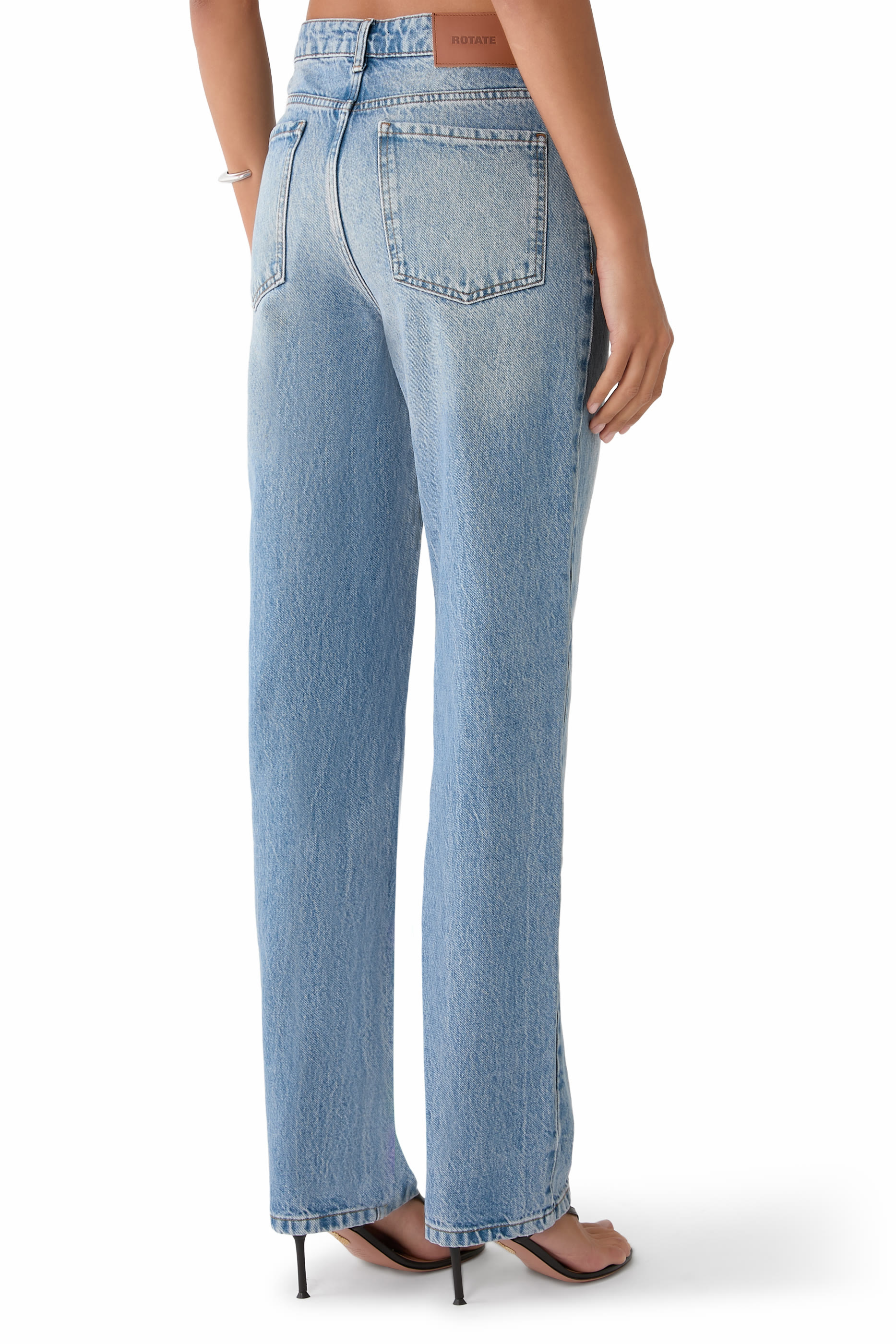 High-Waist Cutline Jeans