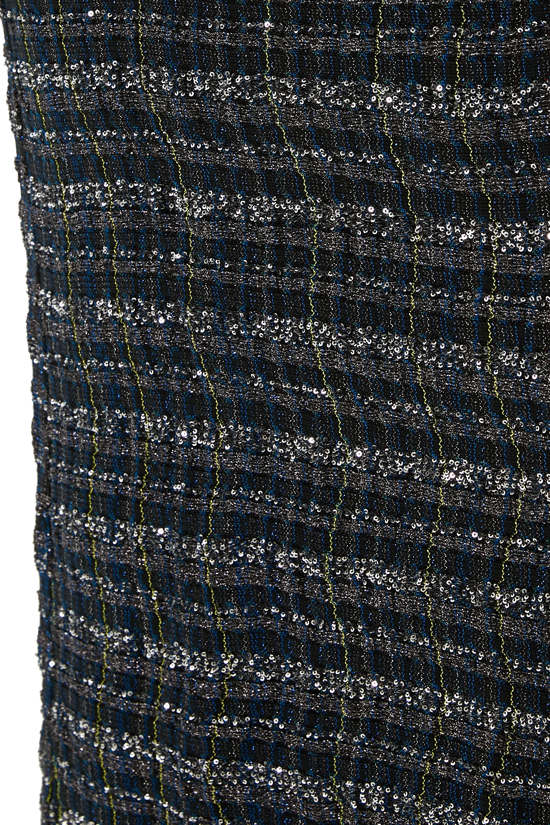 Caperdoni Wavy Checkered Sequinned Maxi Dress