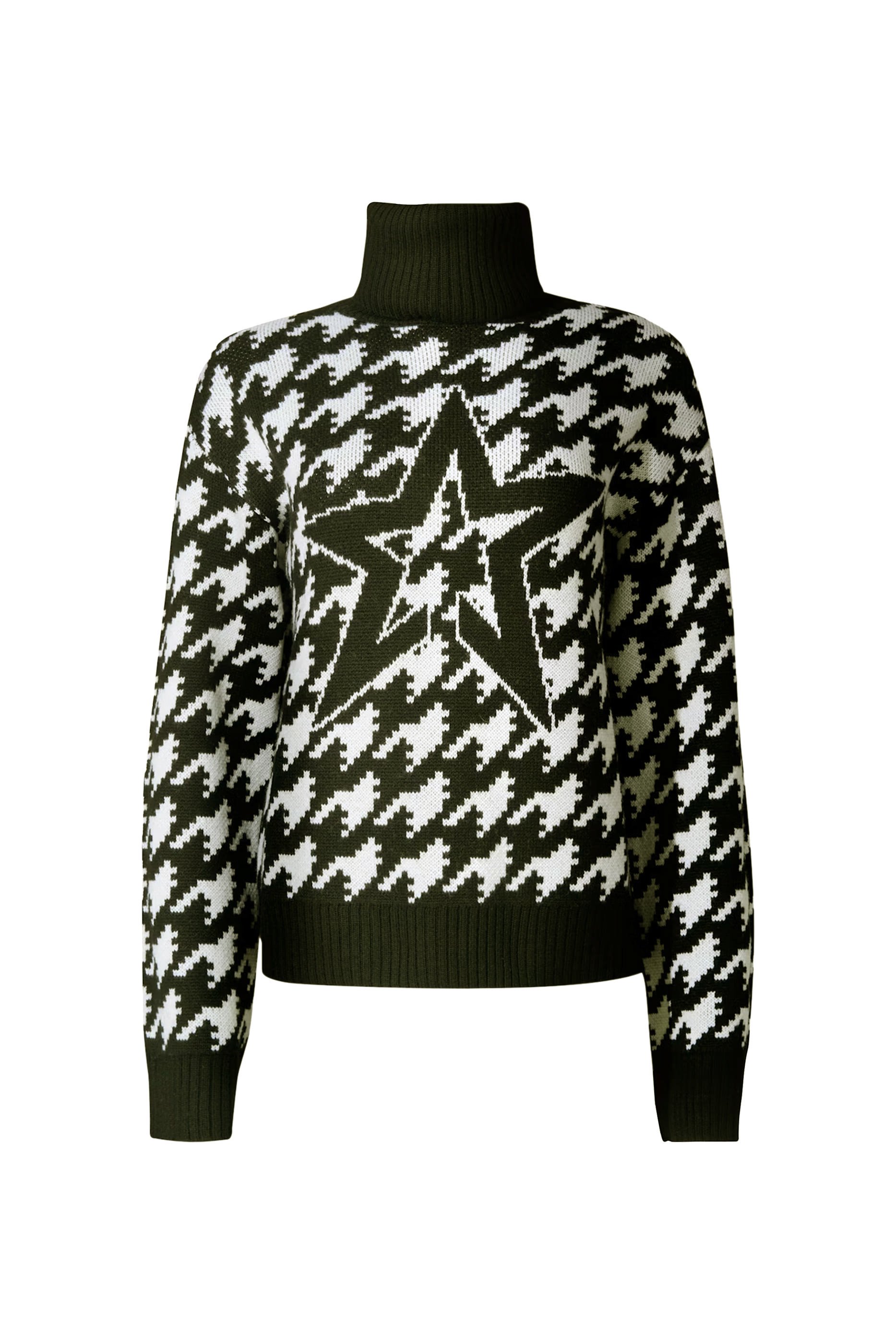 Chunky Houndstooth Merino Wool Sweater