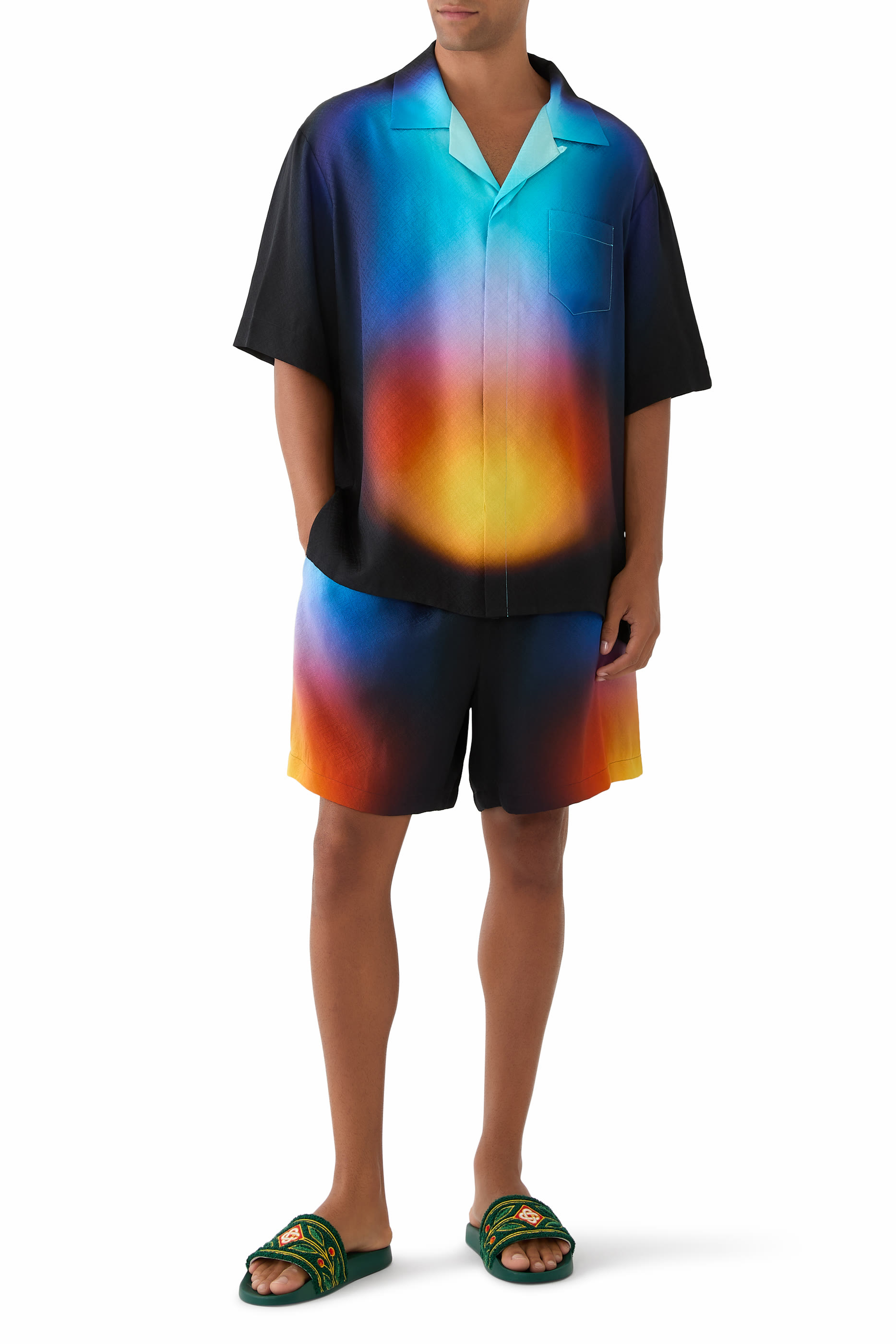 Gradient Silk Short Sleeves Shirt