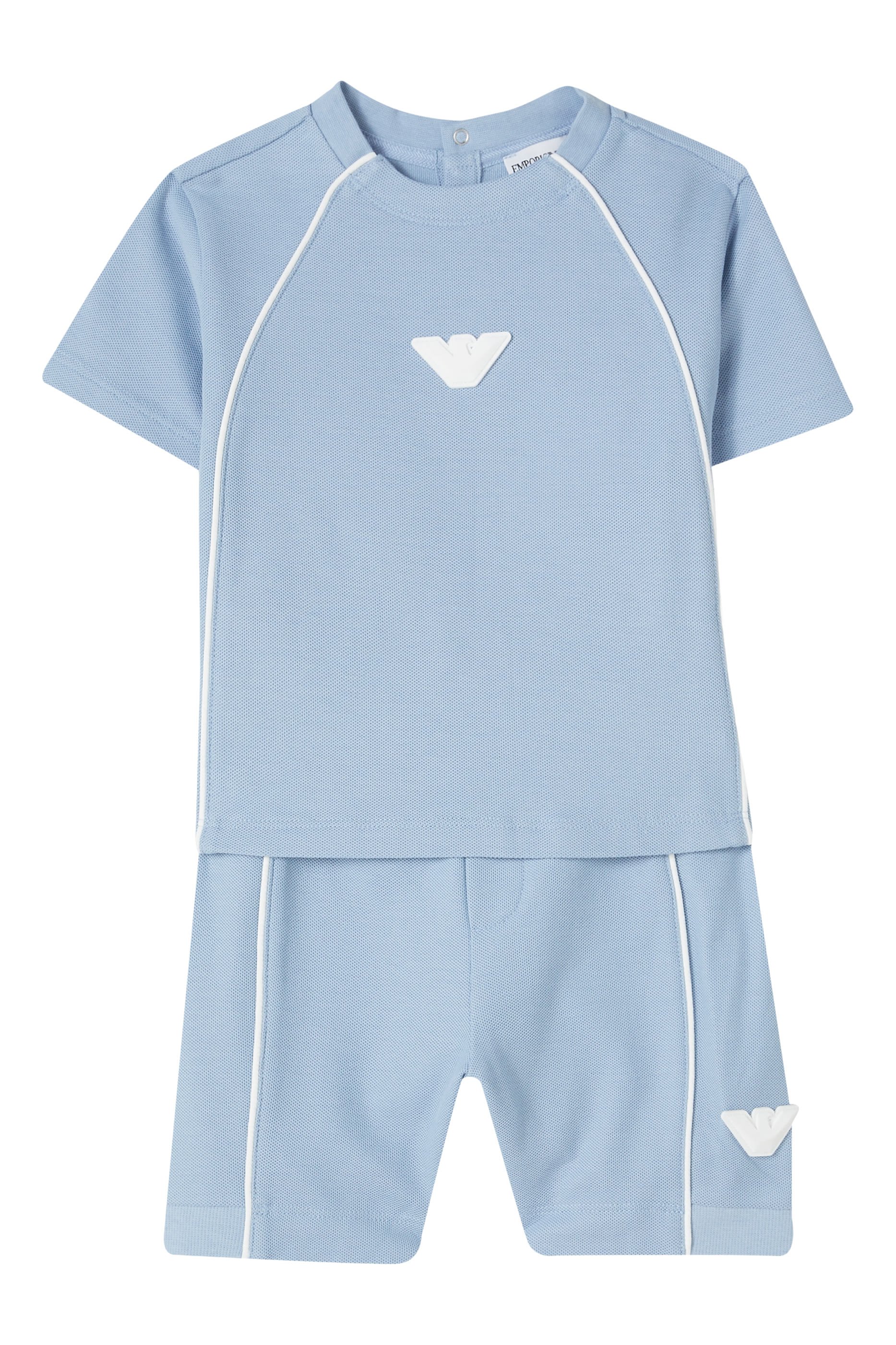 Kids Logo Piqu&eacute; T-Shirt and Shorts Set