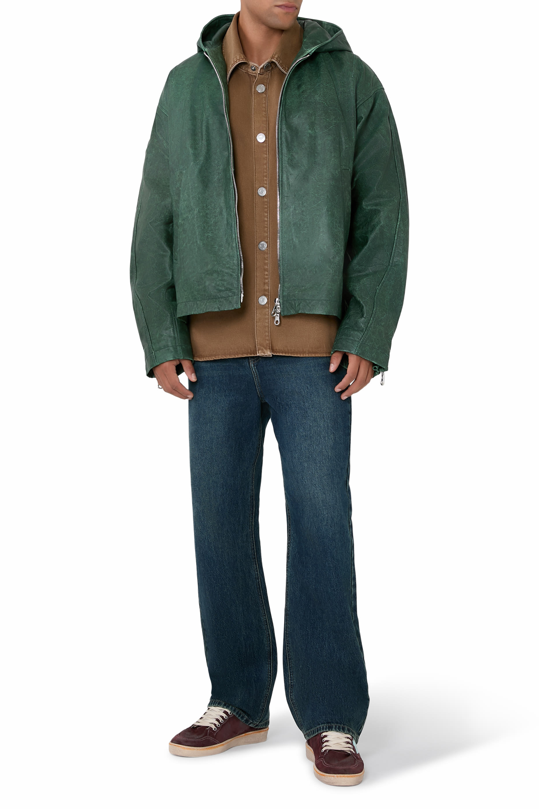 Hooded Leather Jacket