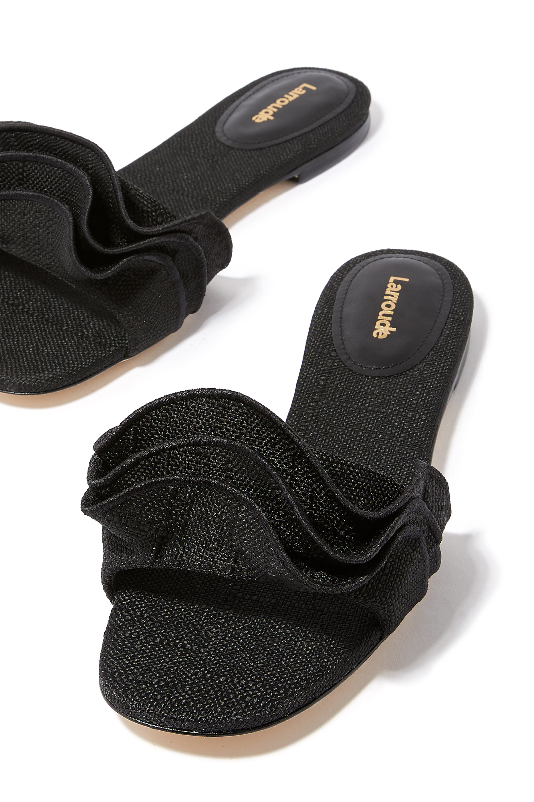 Ivy 11 Raffia Ruffle Mules