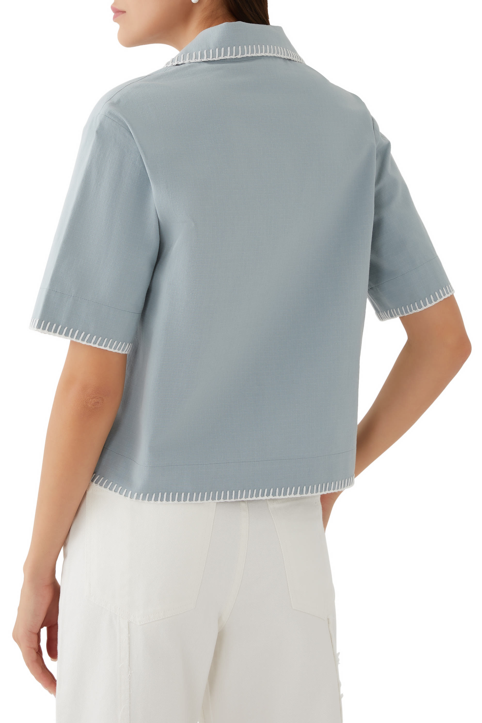 Gorti Cropped Embroidery Shirt