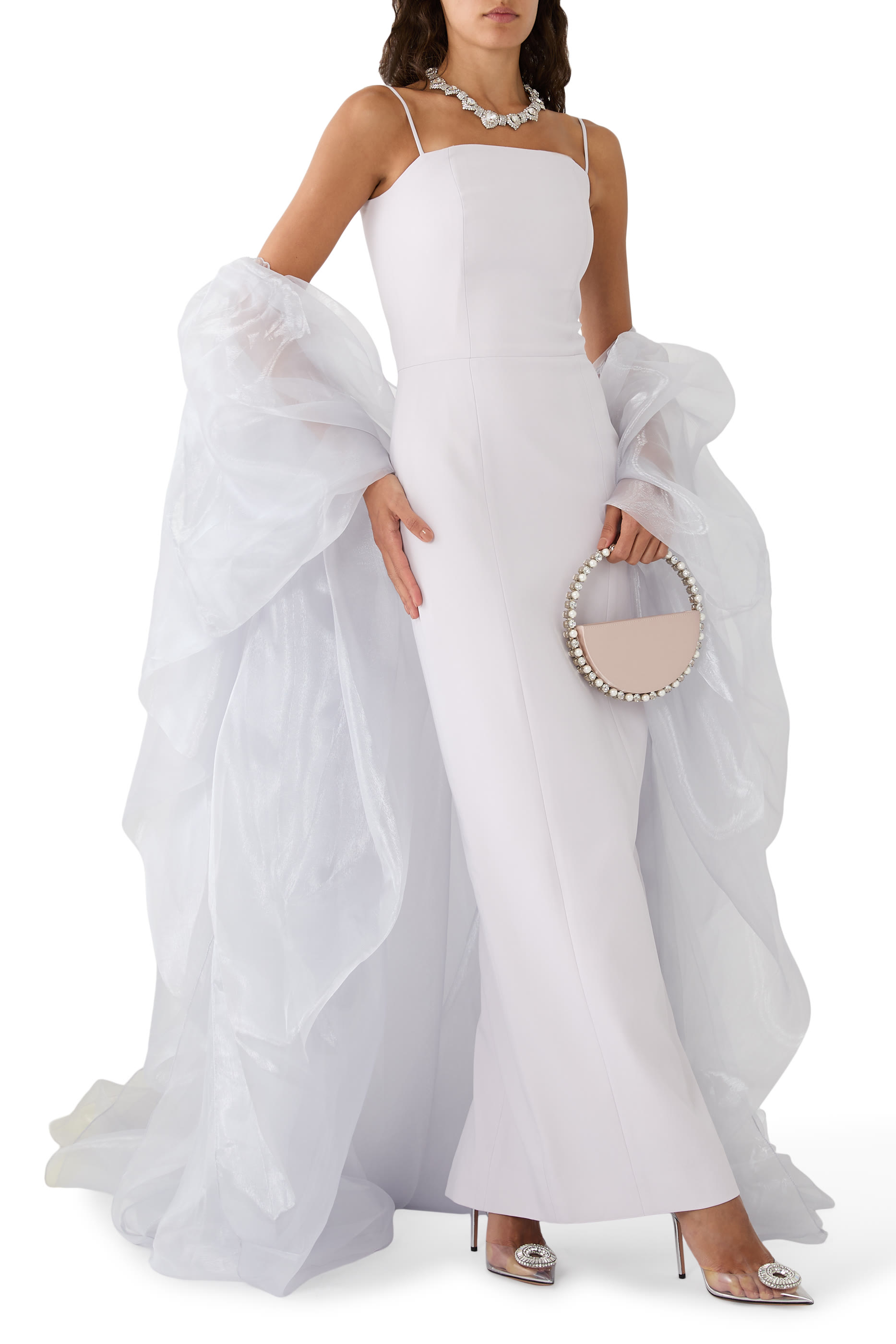 Slim-Cut Full-Length Crepe Gown 