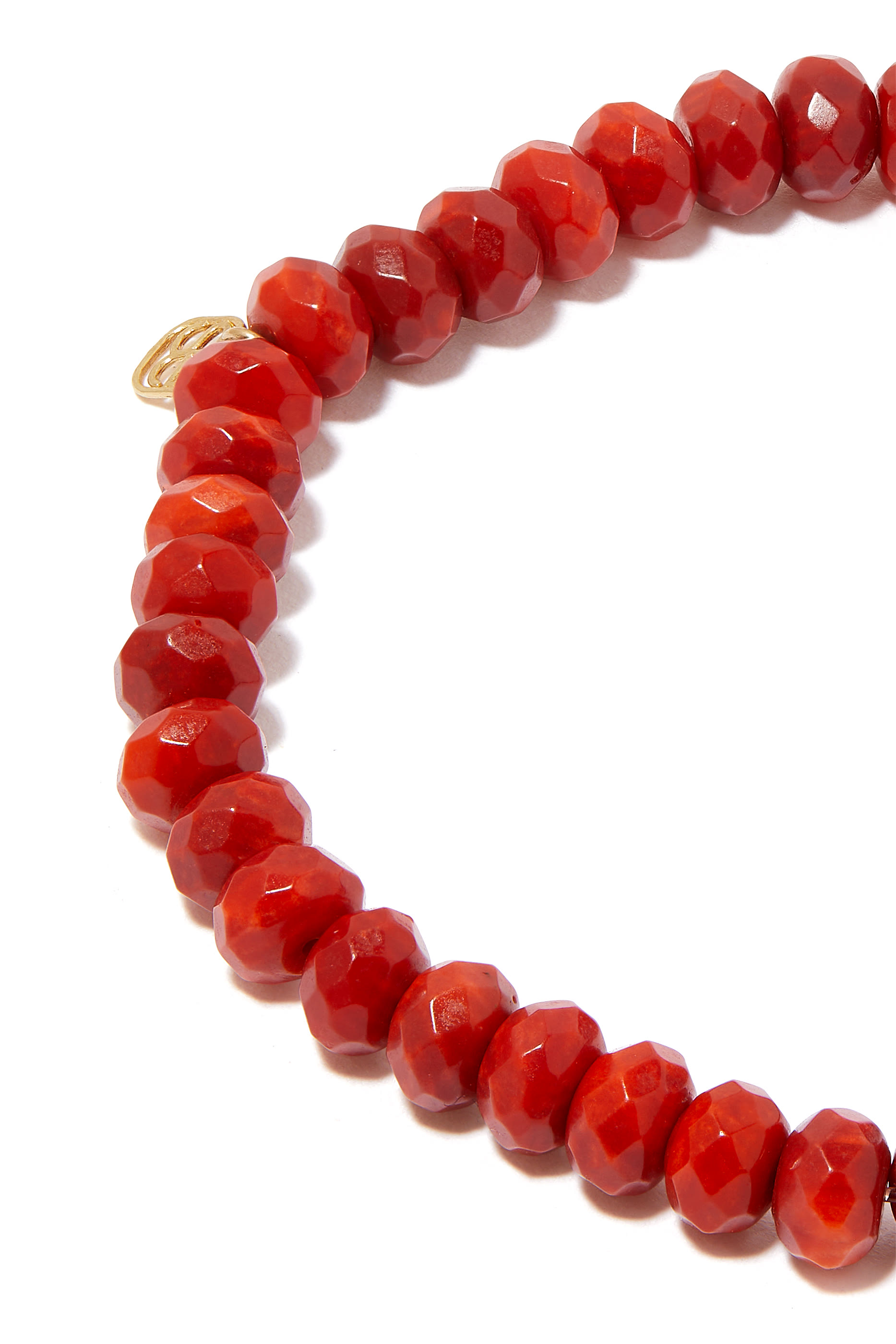 Open Heart Charm Beaded Bracelet, 14K Yellow Gold