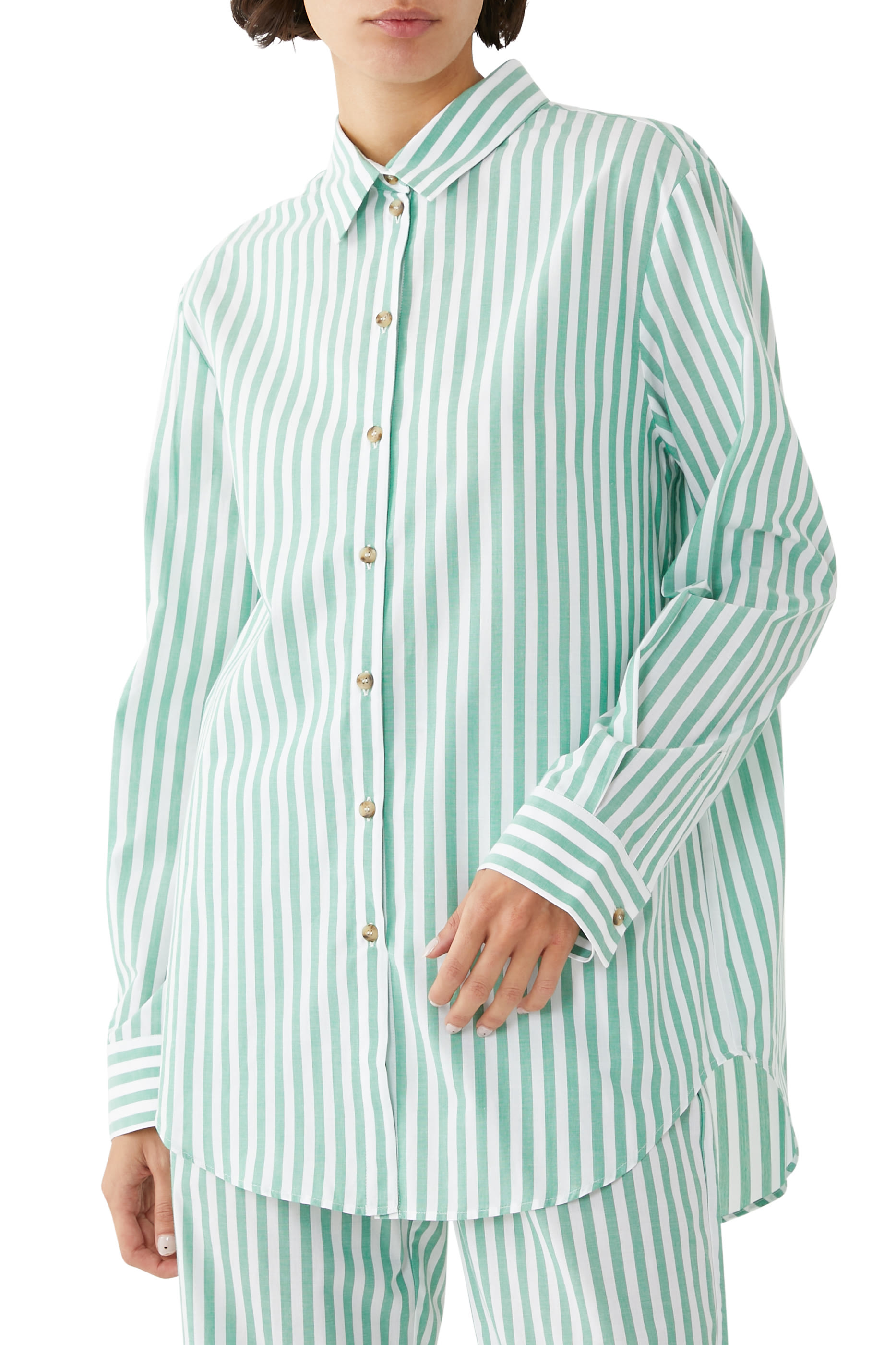 London Stripe Cotton Pajama Top