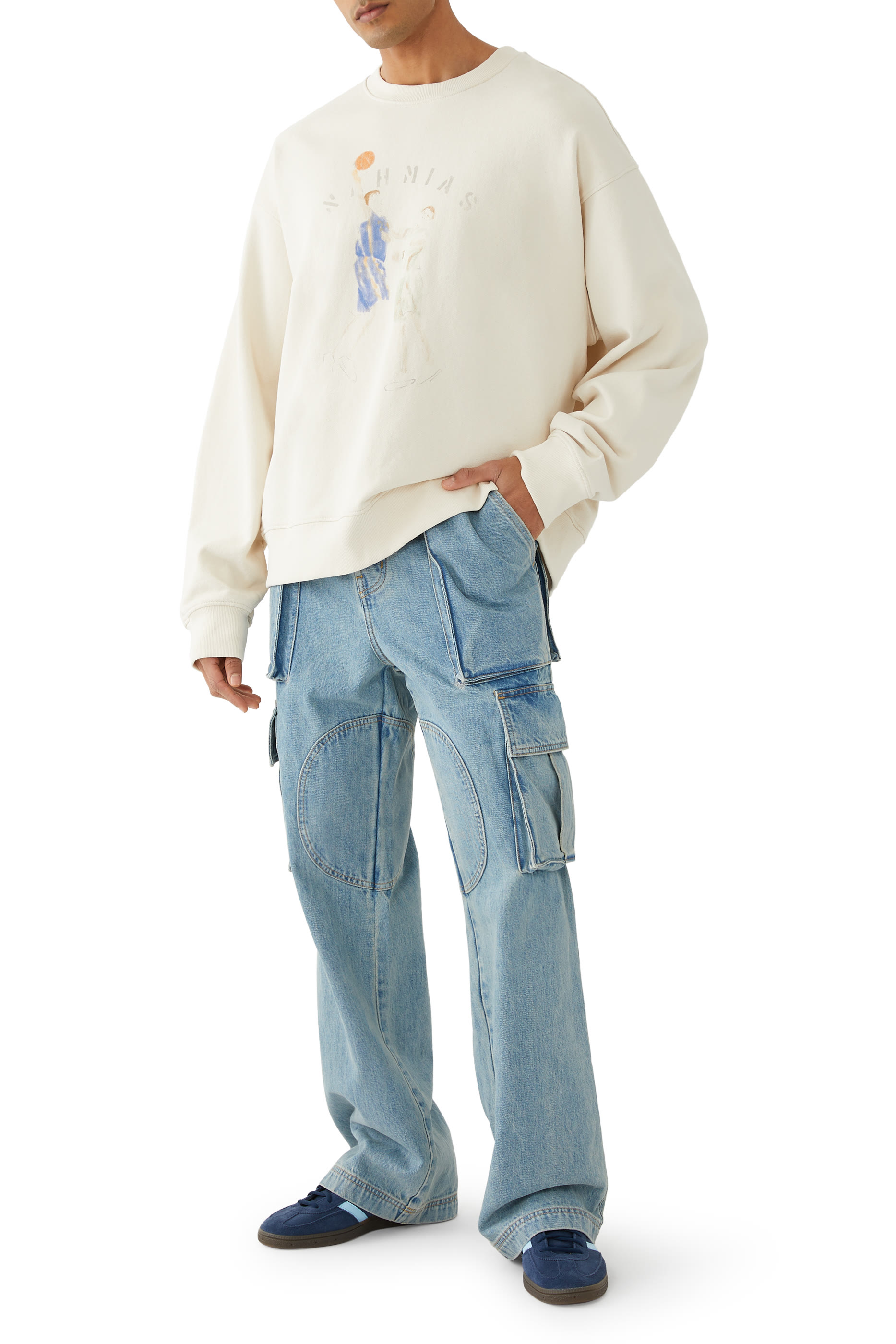 Denim Logo Cargo Trousers