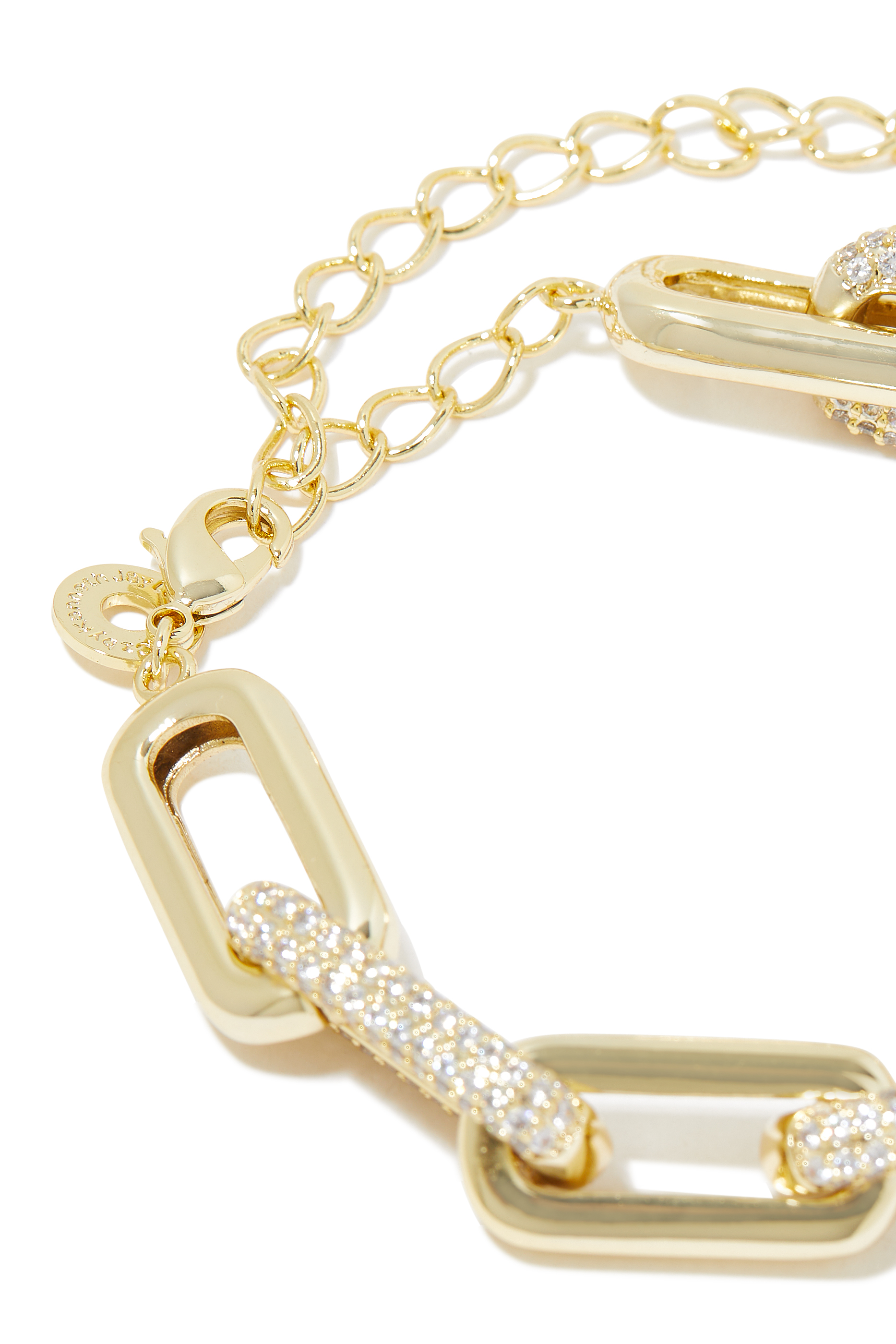 Alt Pave Statement Chain Bracelet, 18k Gold-Plated Brass & Cubic Zirconia