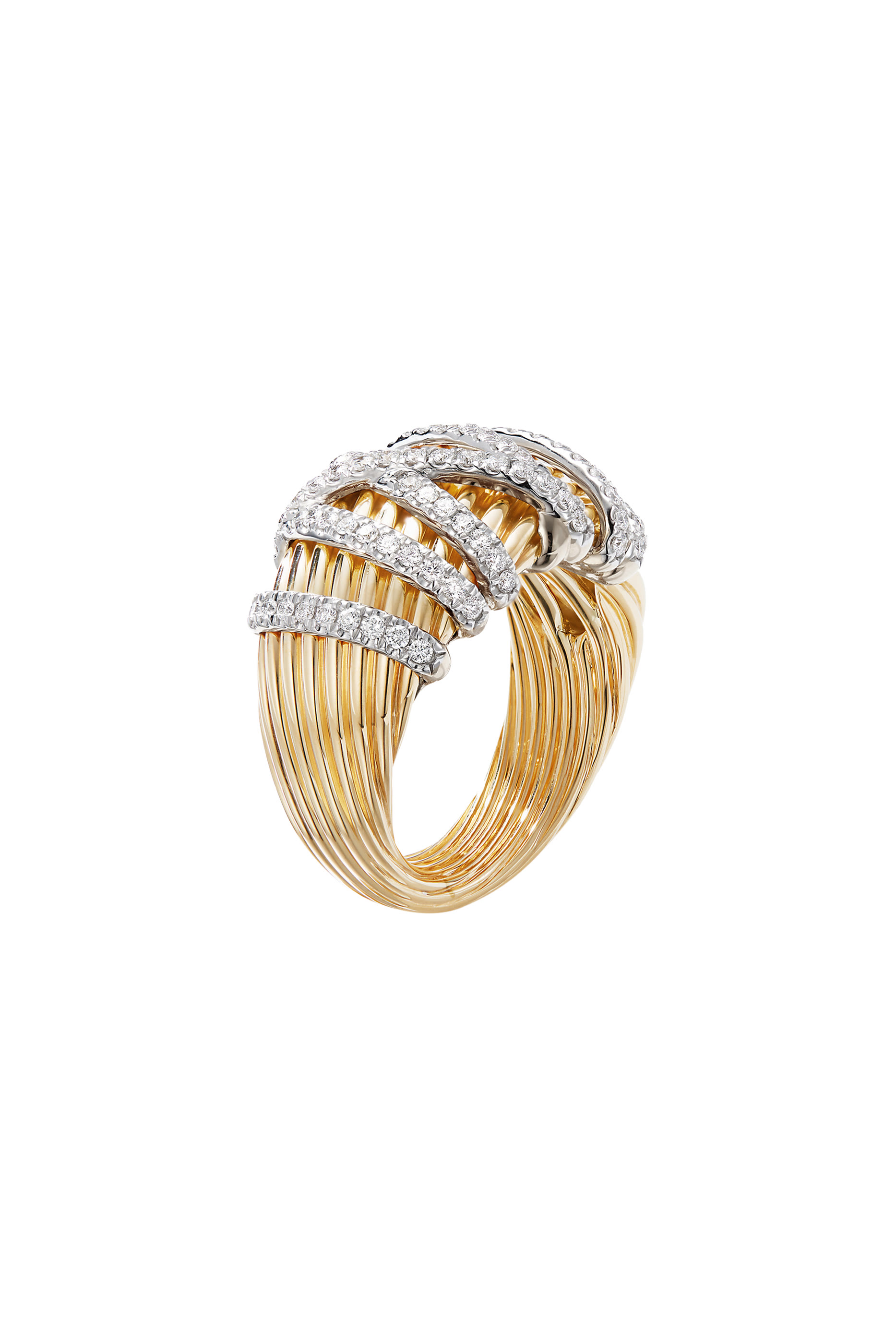 Helena Dome Ring, 18k Yellow Gold & Diamonds