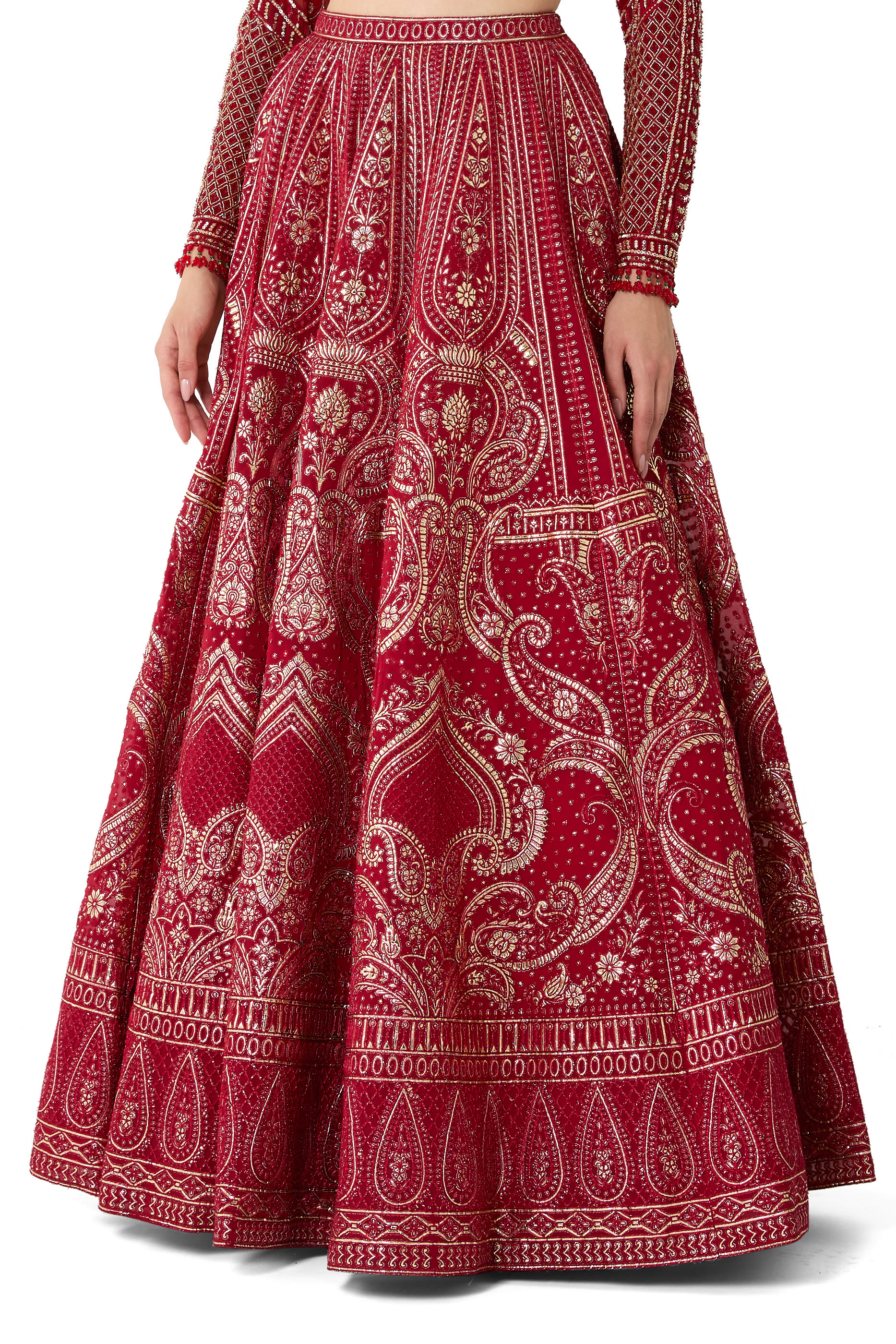 Chrome Lehenga Set with Crystal & Sequin Blouse