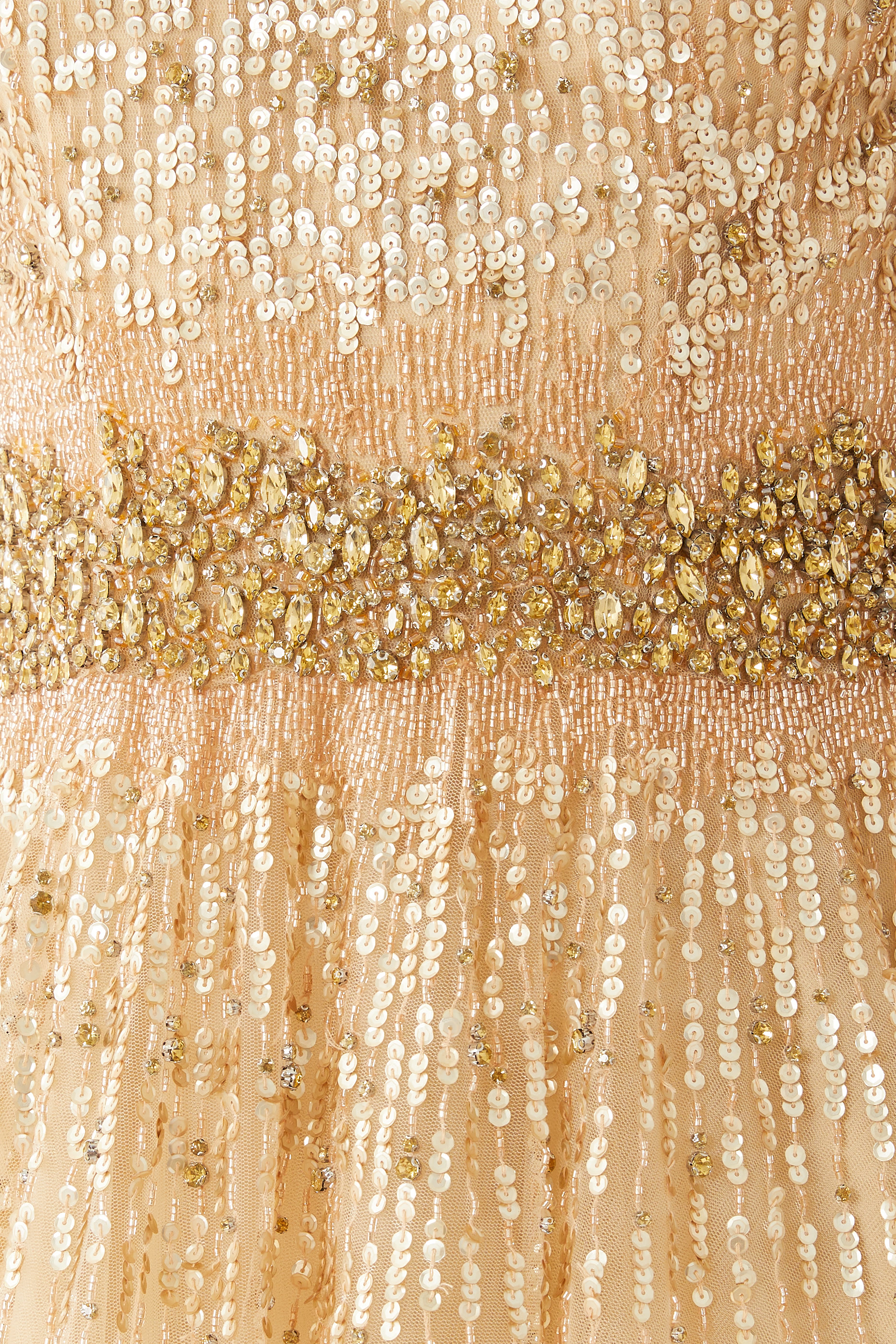 Beaded Tulle Skirt Gown