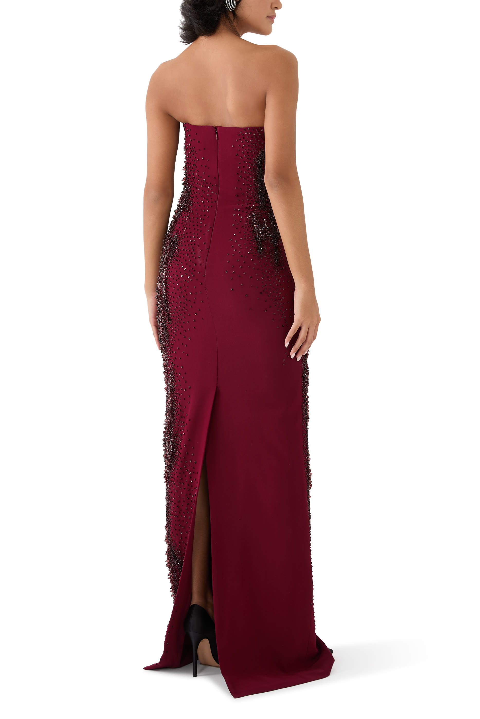 Bordeaux Embroidered Gown