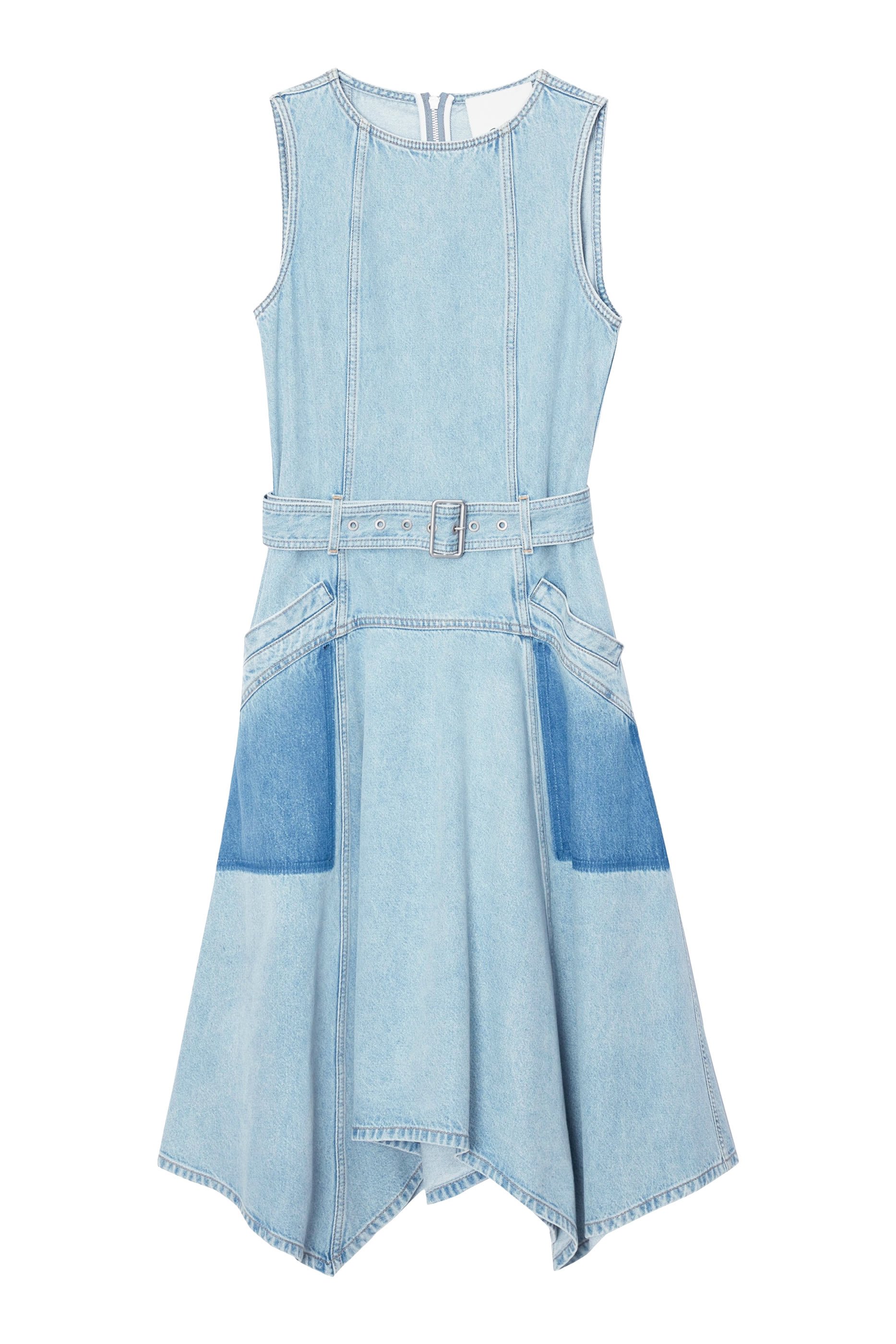 Ghost Patch Sleeveless Belted Midi Dress
