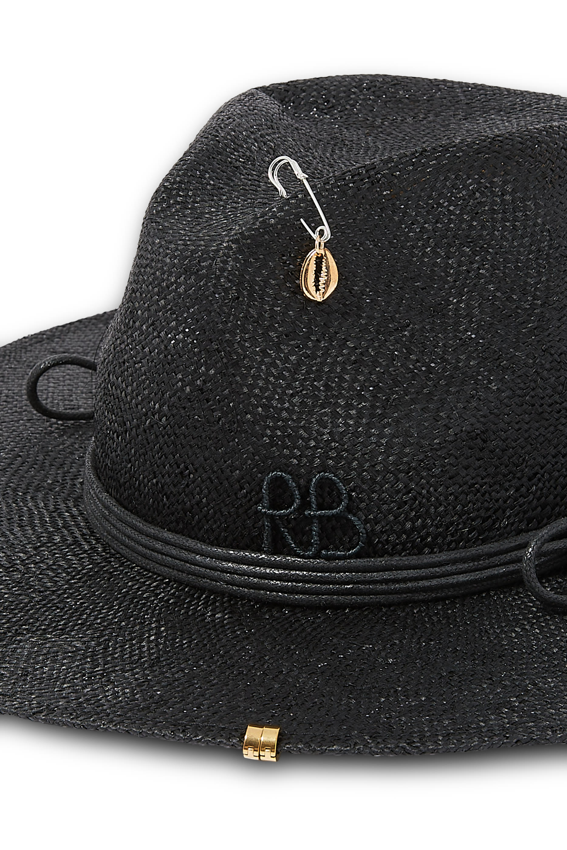 Chain Strap Straw Fedora Hat