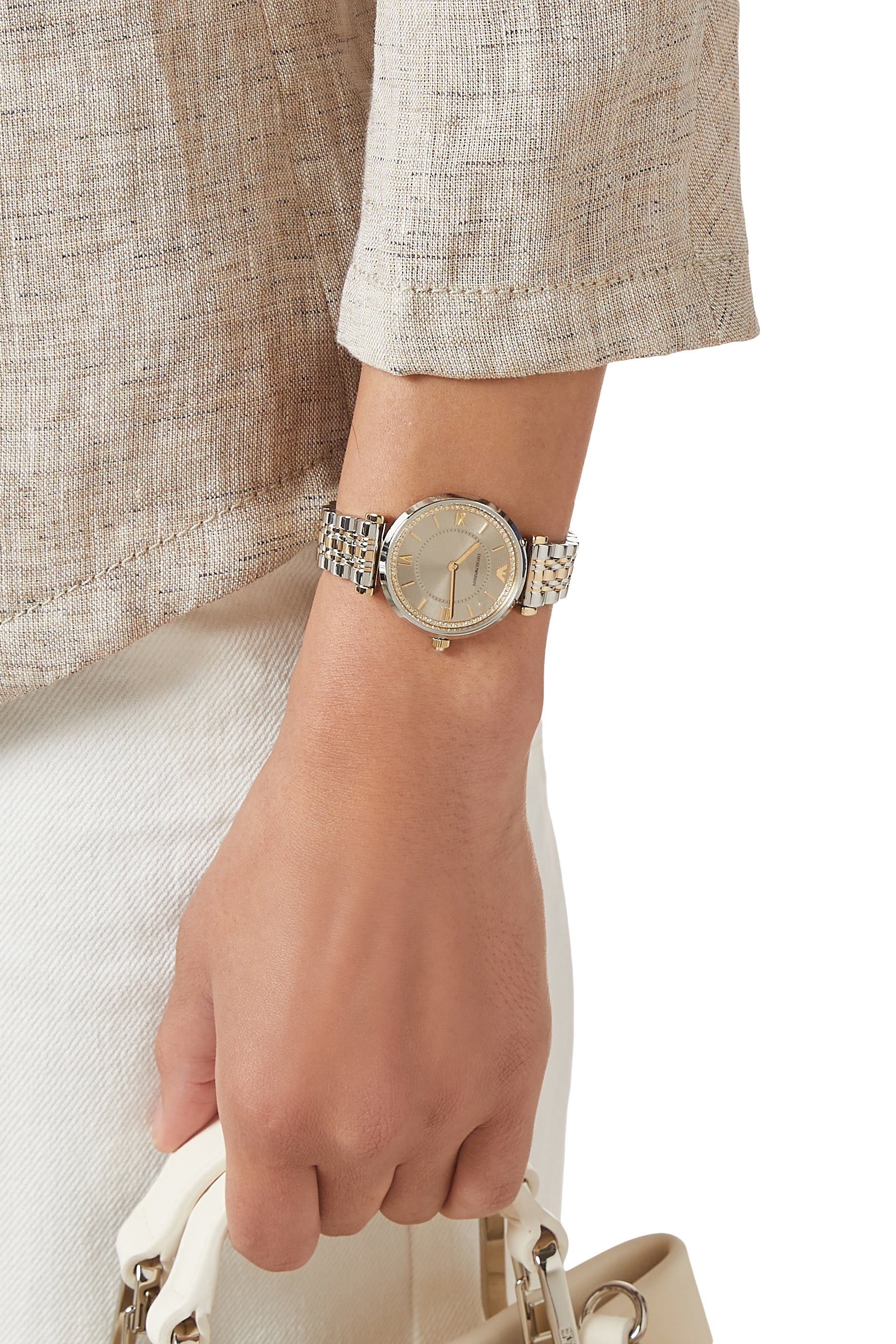 Two-Hand Two-Tone Stainless Steel Watch