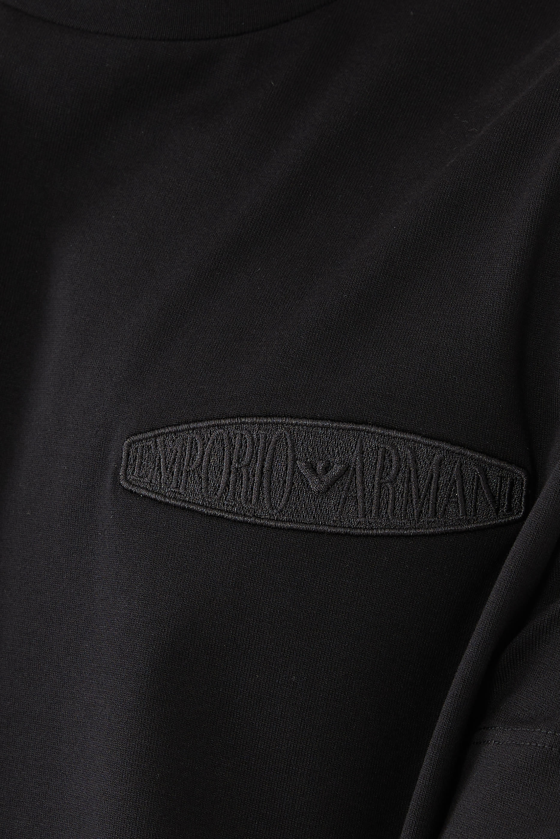 Micro EA Text Logo Embroidered T-Shirt