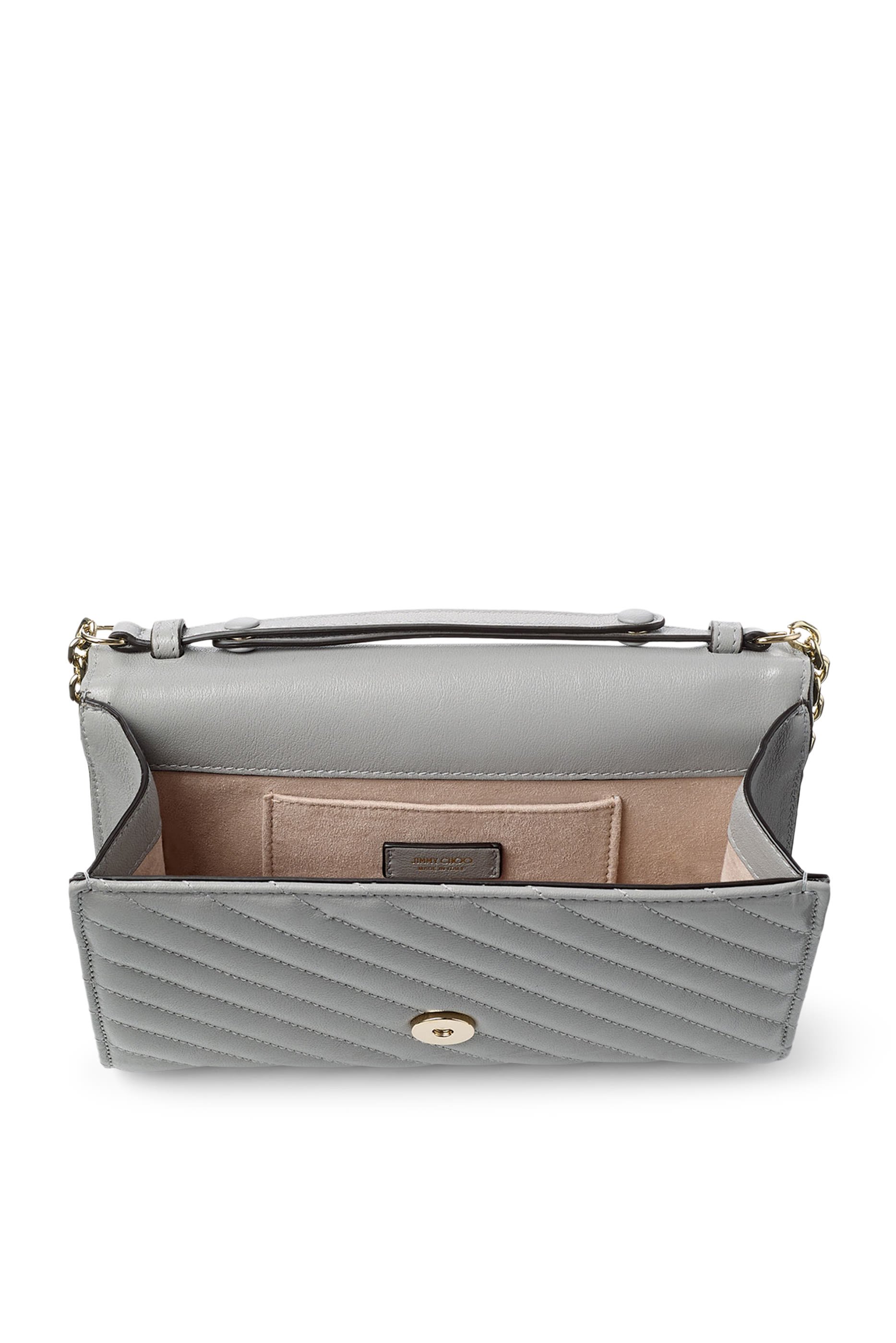  Curve Leather Clutch with Chain 