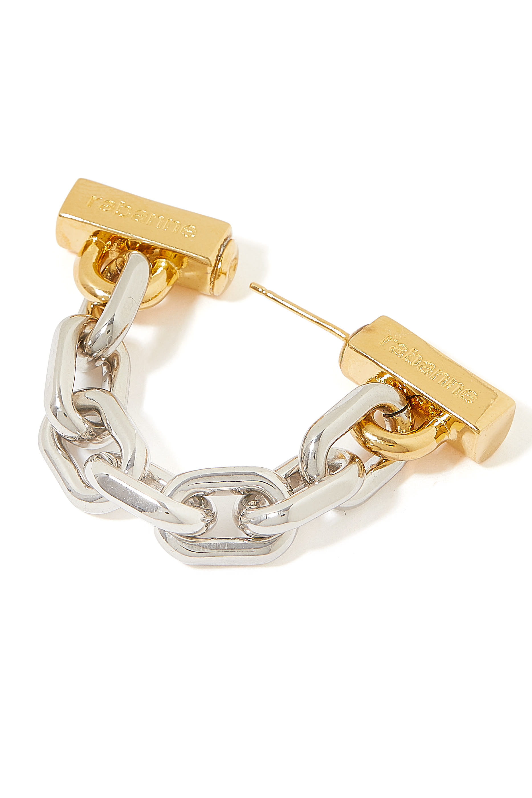 Chain-Link Earrings, Metal