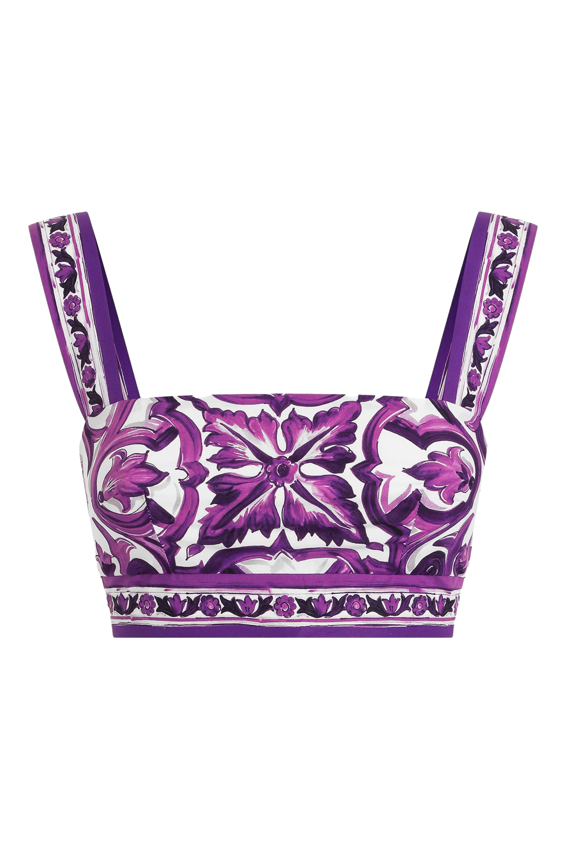 Majolica-Print Poplin Top