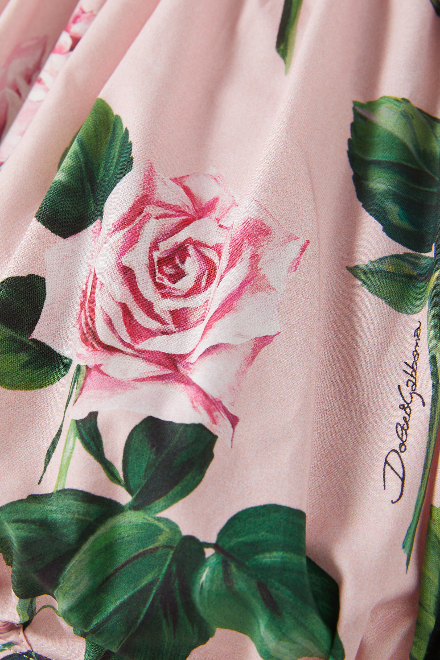 Kids Rose-Print Poplin Romper Suit