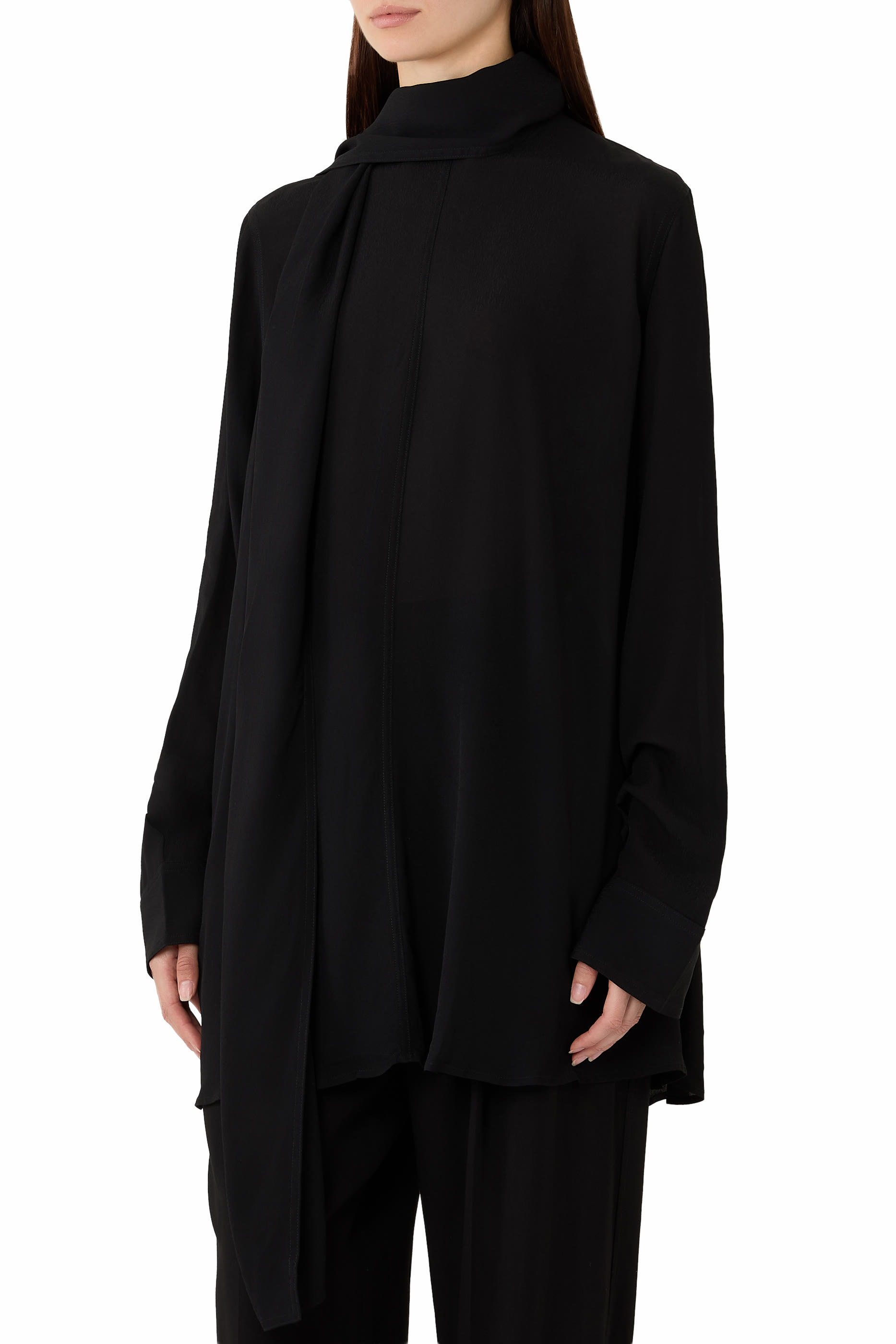 Draped Scarf Blouse