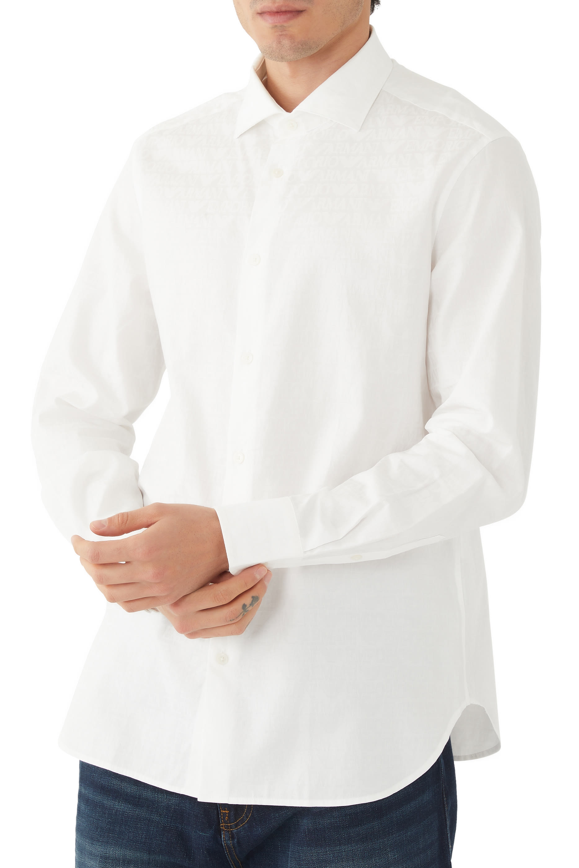 All-over Jacquard Logo Shirt