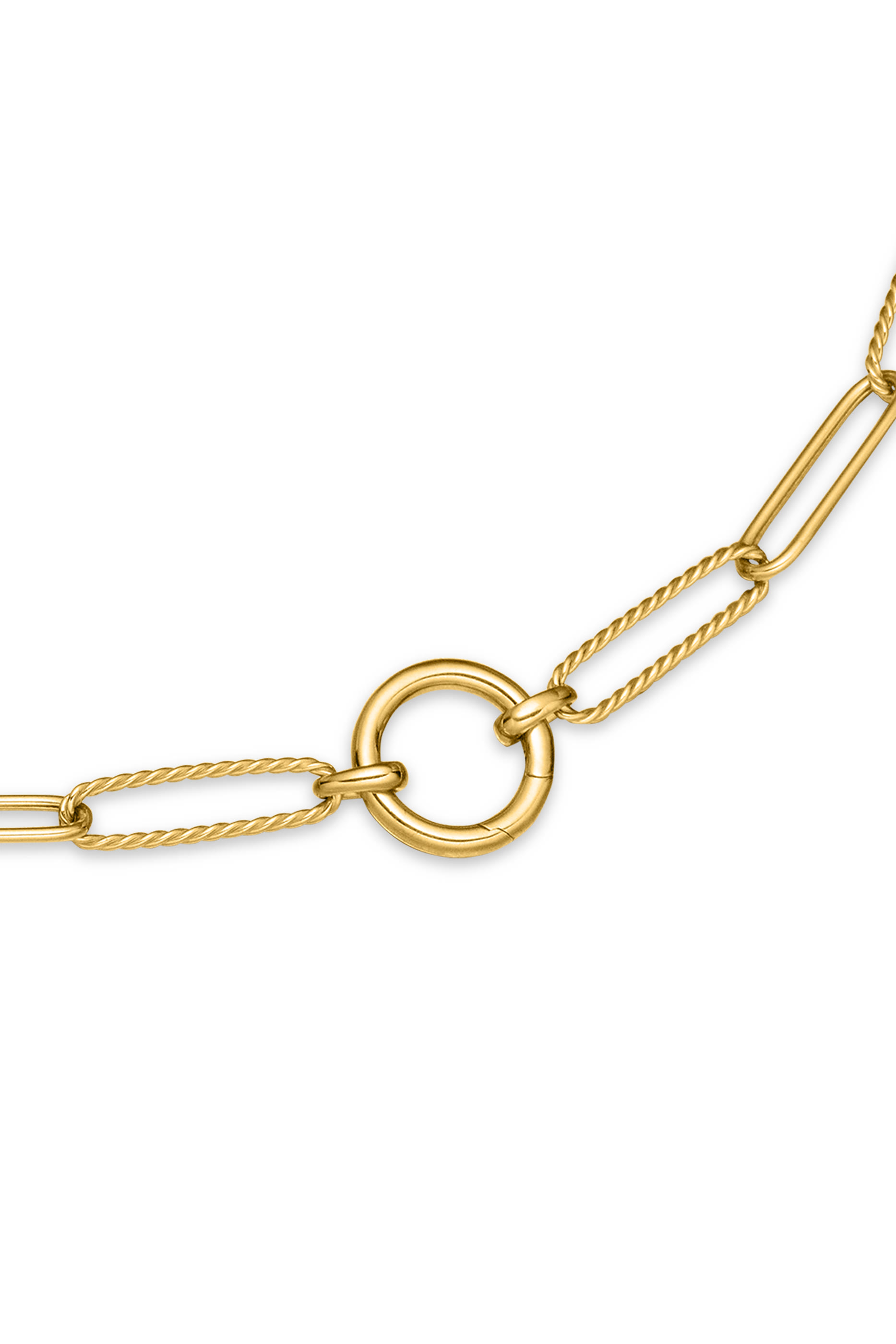 Madison Elongated Chain Necklace, 18K Yellow Gold