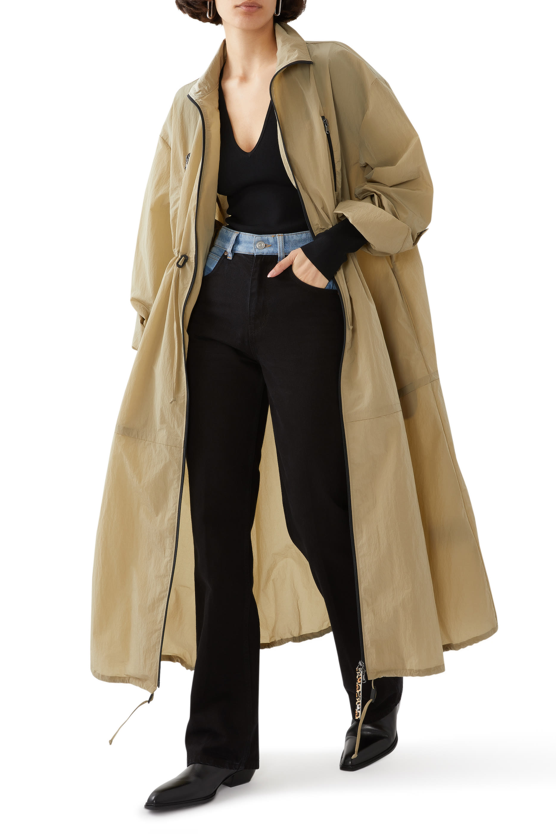 Zip Up Trench Coat