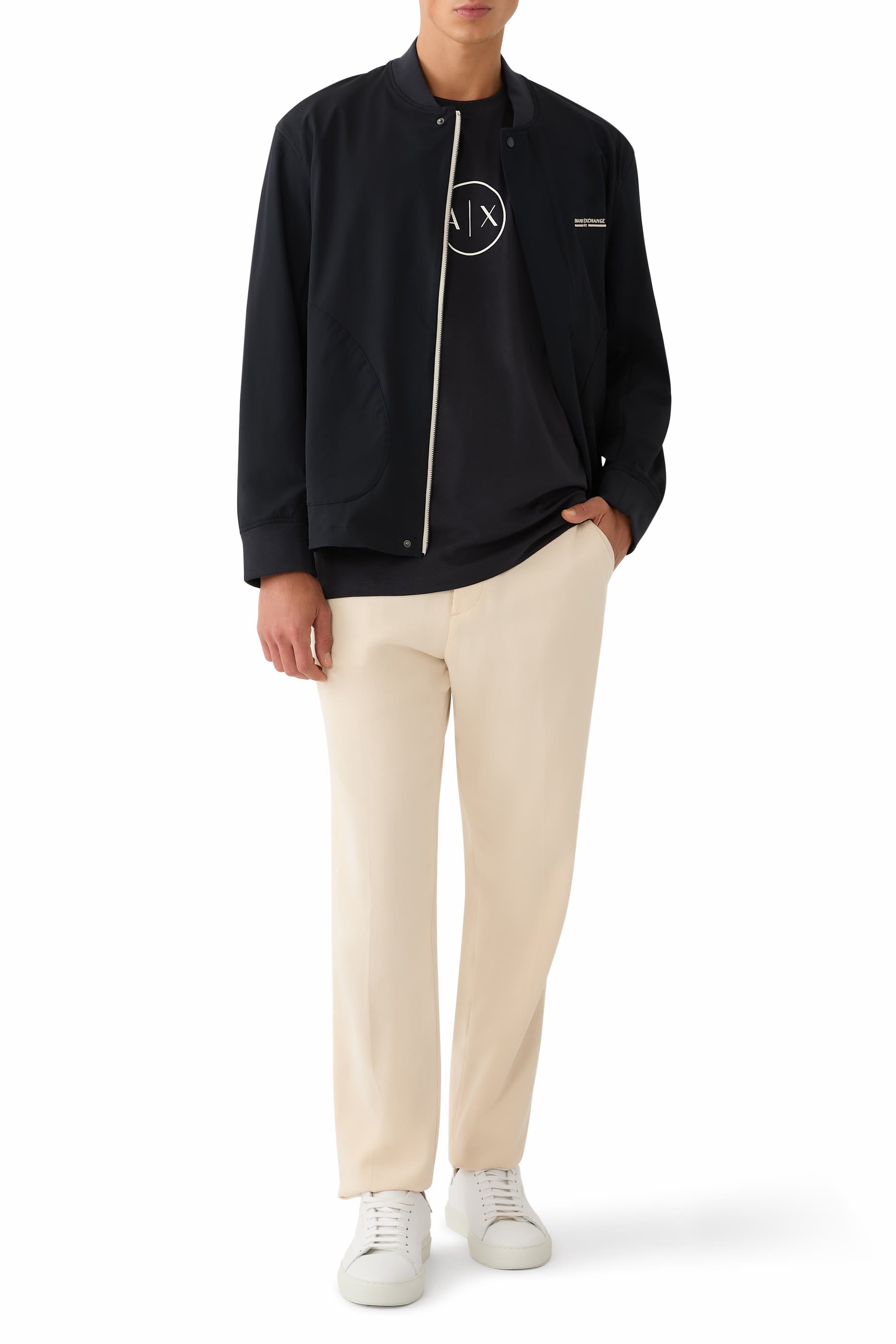 Marina Logo Buttoned Zipper Jacket
