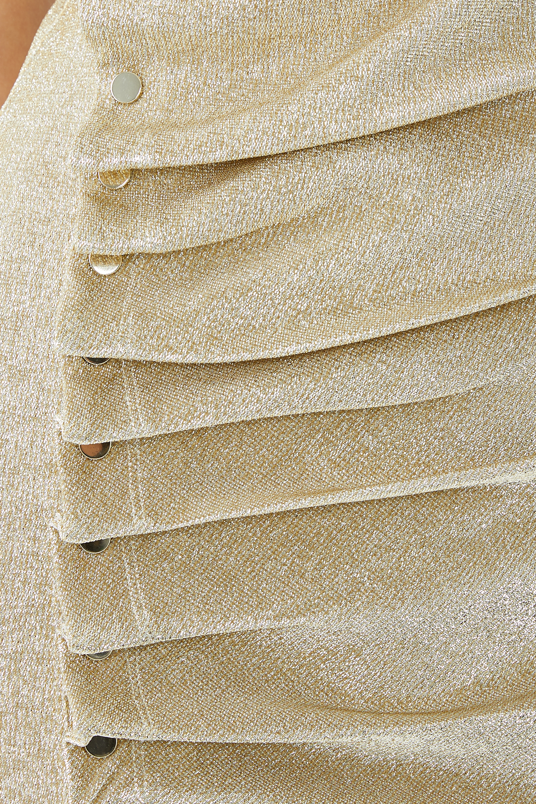 Asymmetric Ruched Lamé Mini Dress