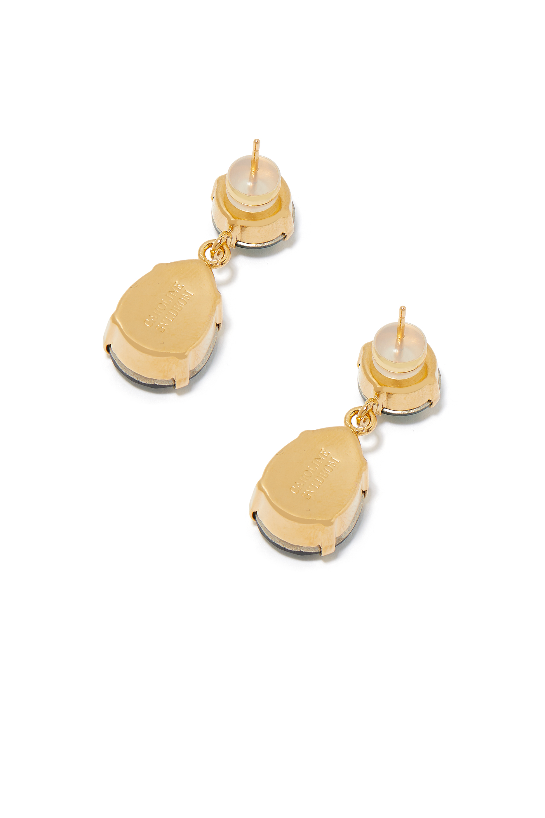 Classic Drop Earrings, 18K Gold/Rhodium & Crystals