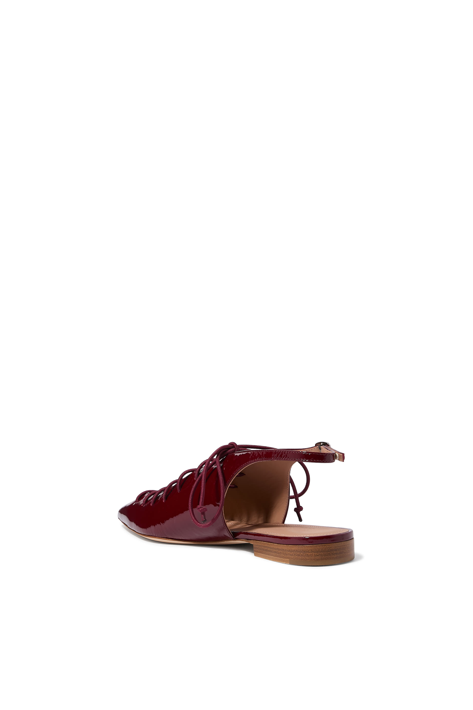 Alia Leather Lace-Up Flats 