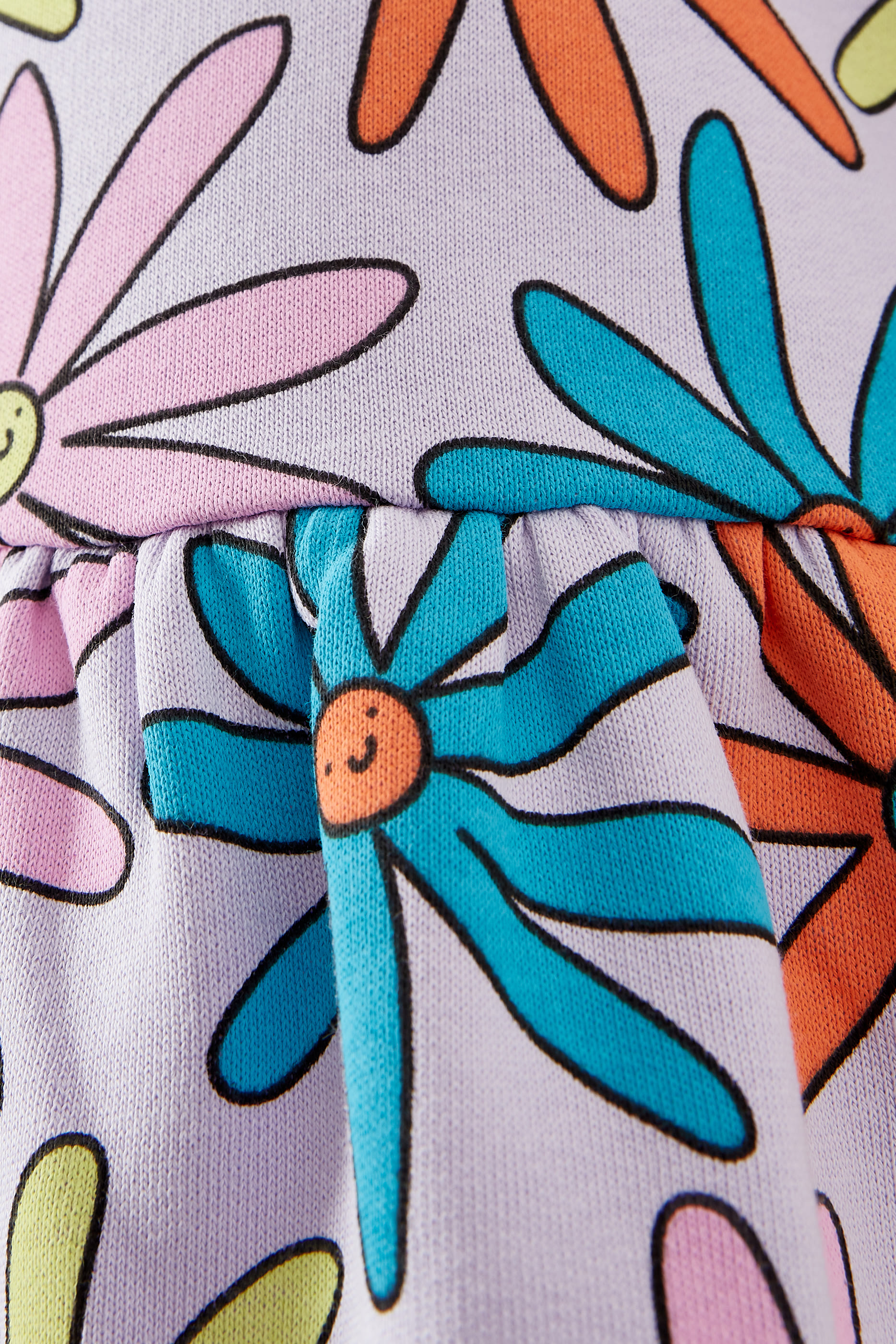 Kids Flower Print Long Sleeves Dress