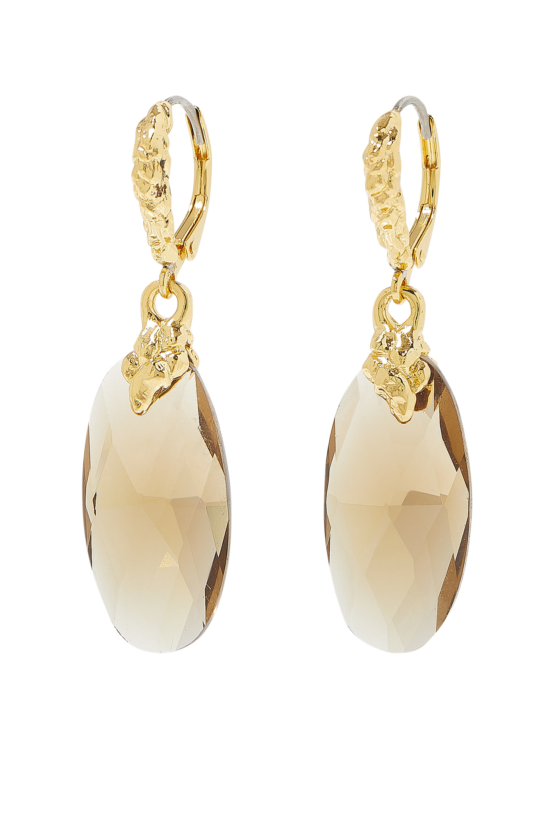 Smoky Quartz Drop Leverback Earrings