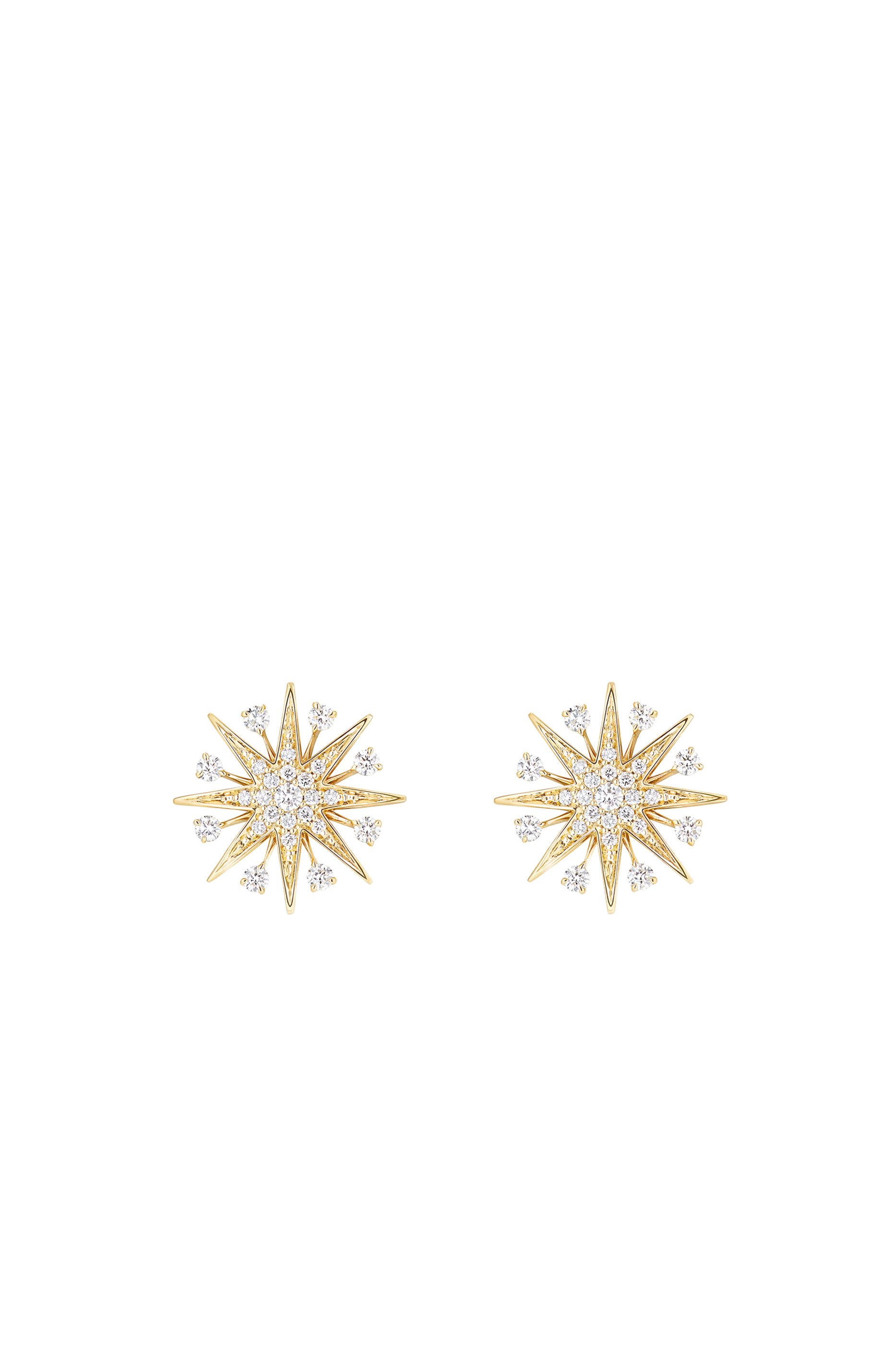 Starlight Mini Icons Stud Earrings, 18K Yellow Gold & Diamonds