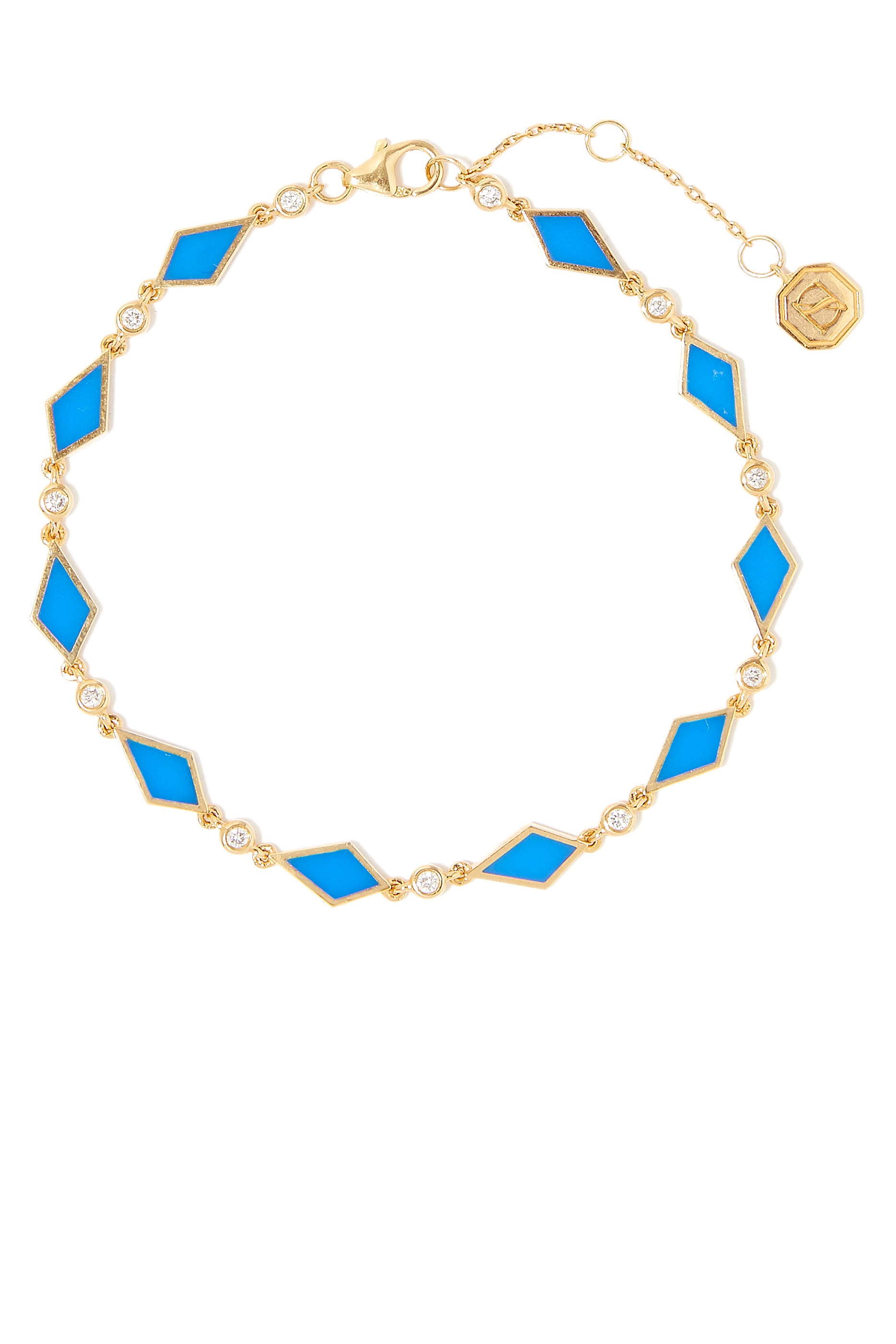 Morocco Mosaic Bracelet, 18k Yellow Gold & Diamonds