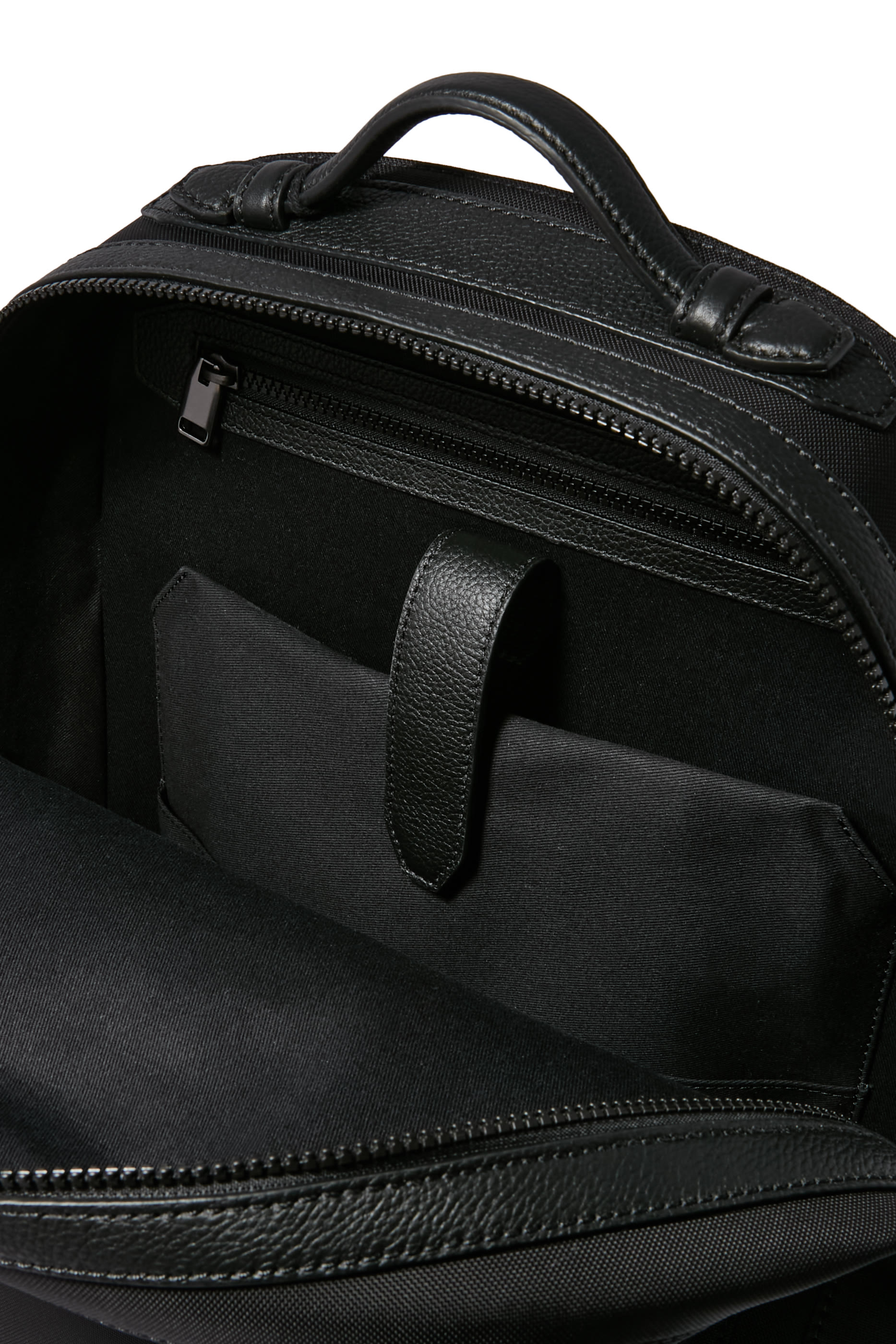 Nylon & Grained Leather Backpack