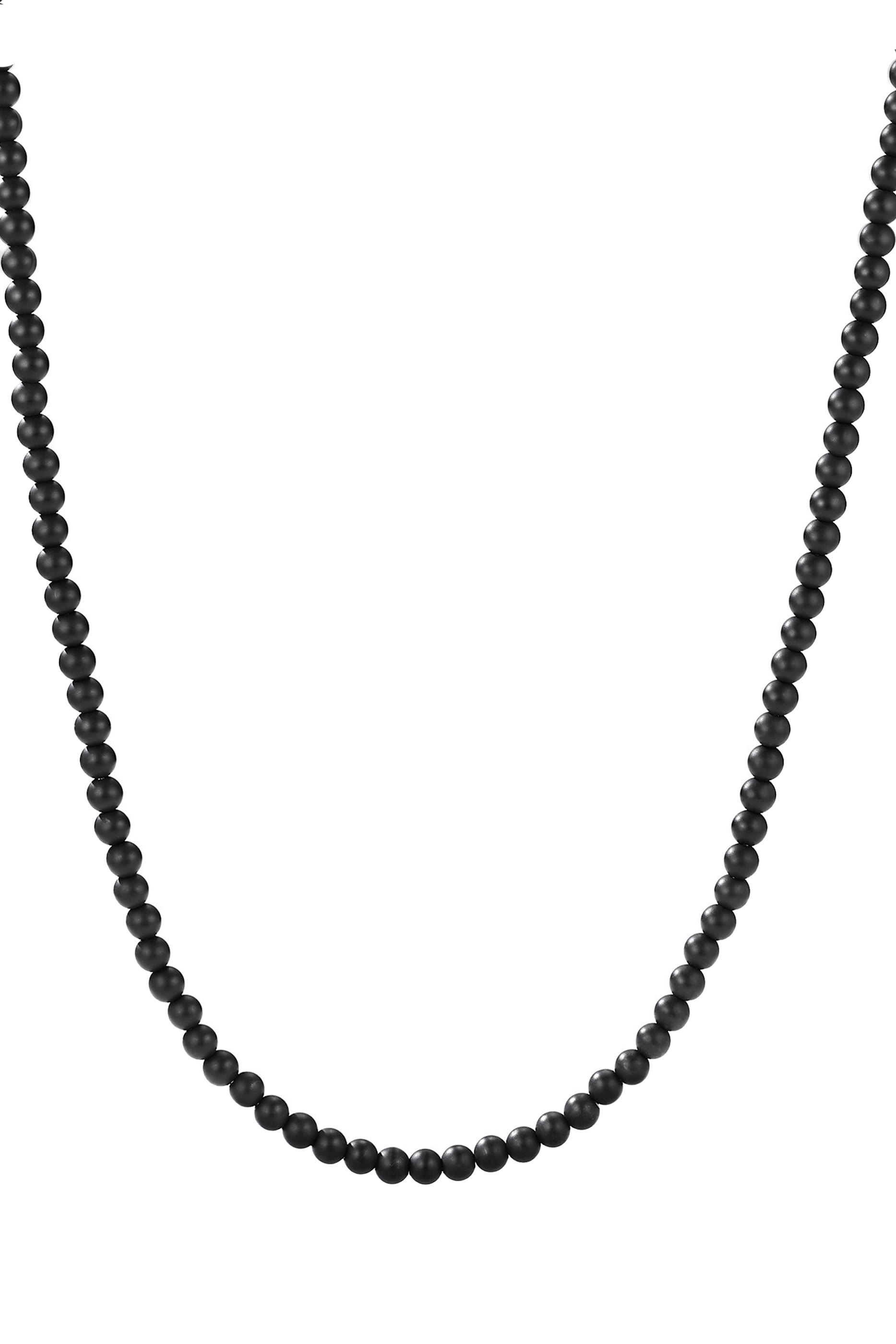 Spiritual Beads Necklace, Sterling Silver & Onyx