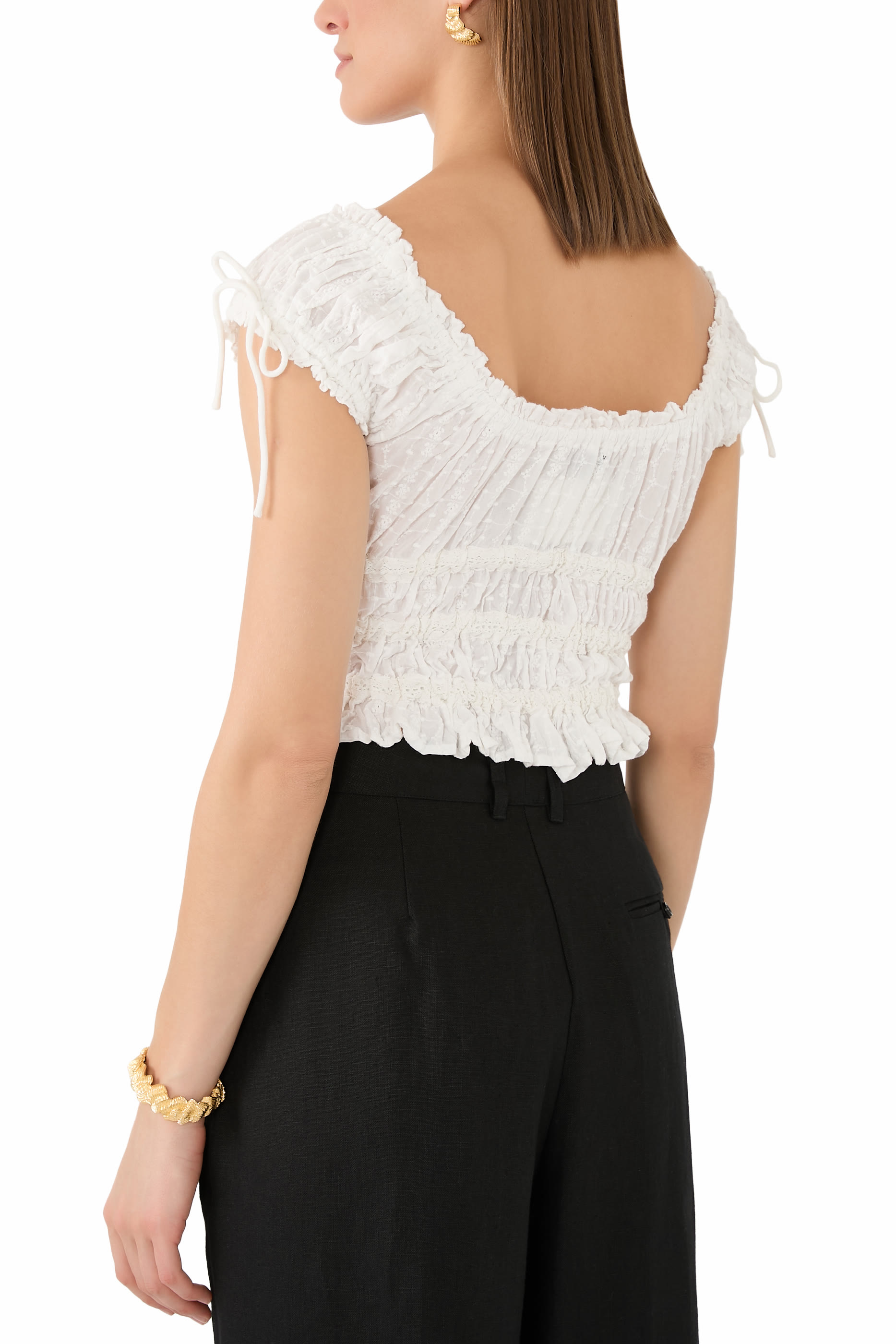 Ella Shirred Crop Top