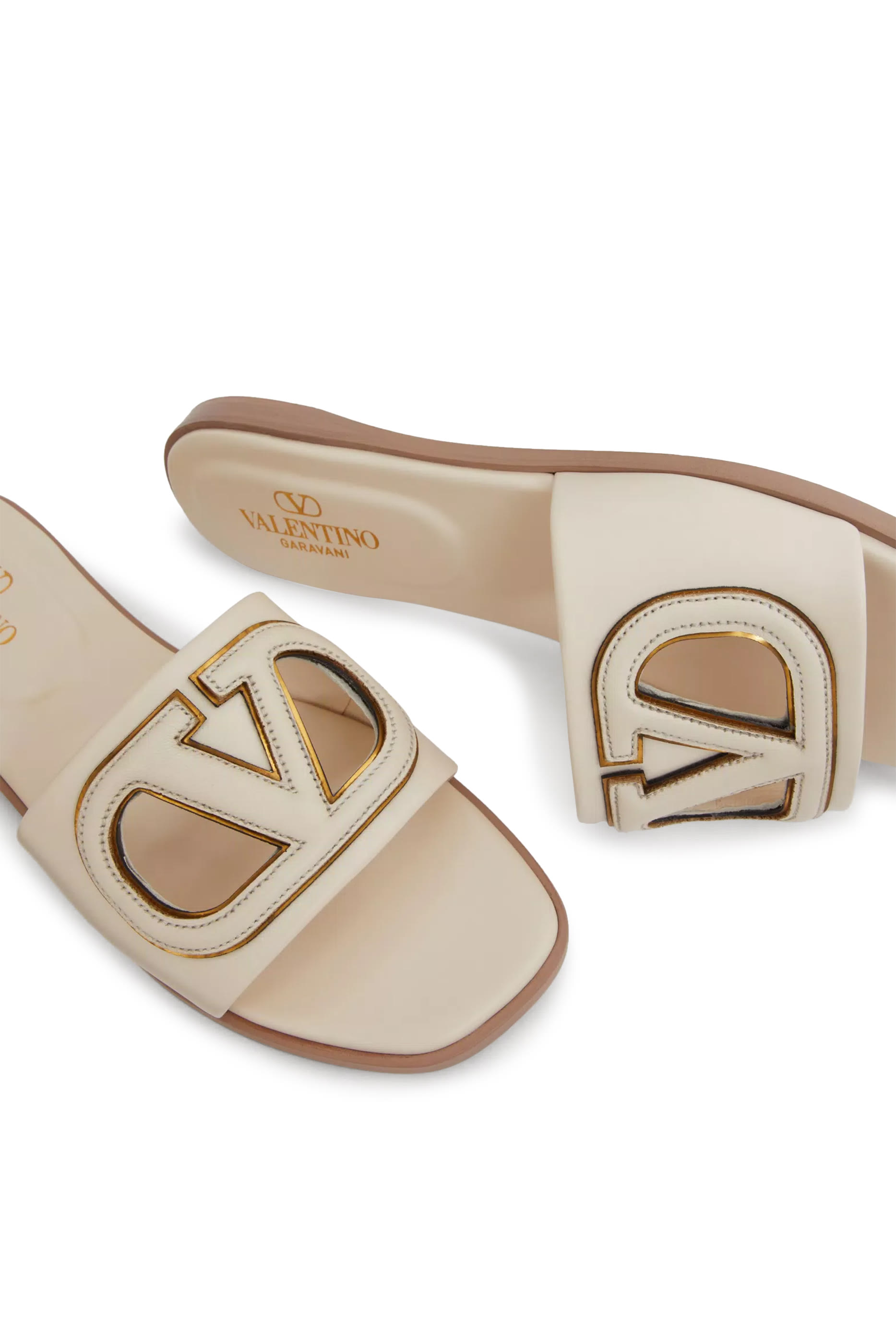 VLogo Cut-Out Calfskin Mules