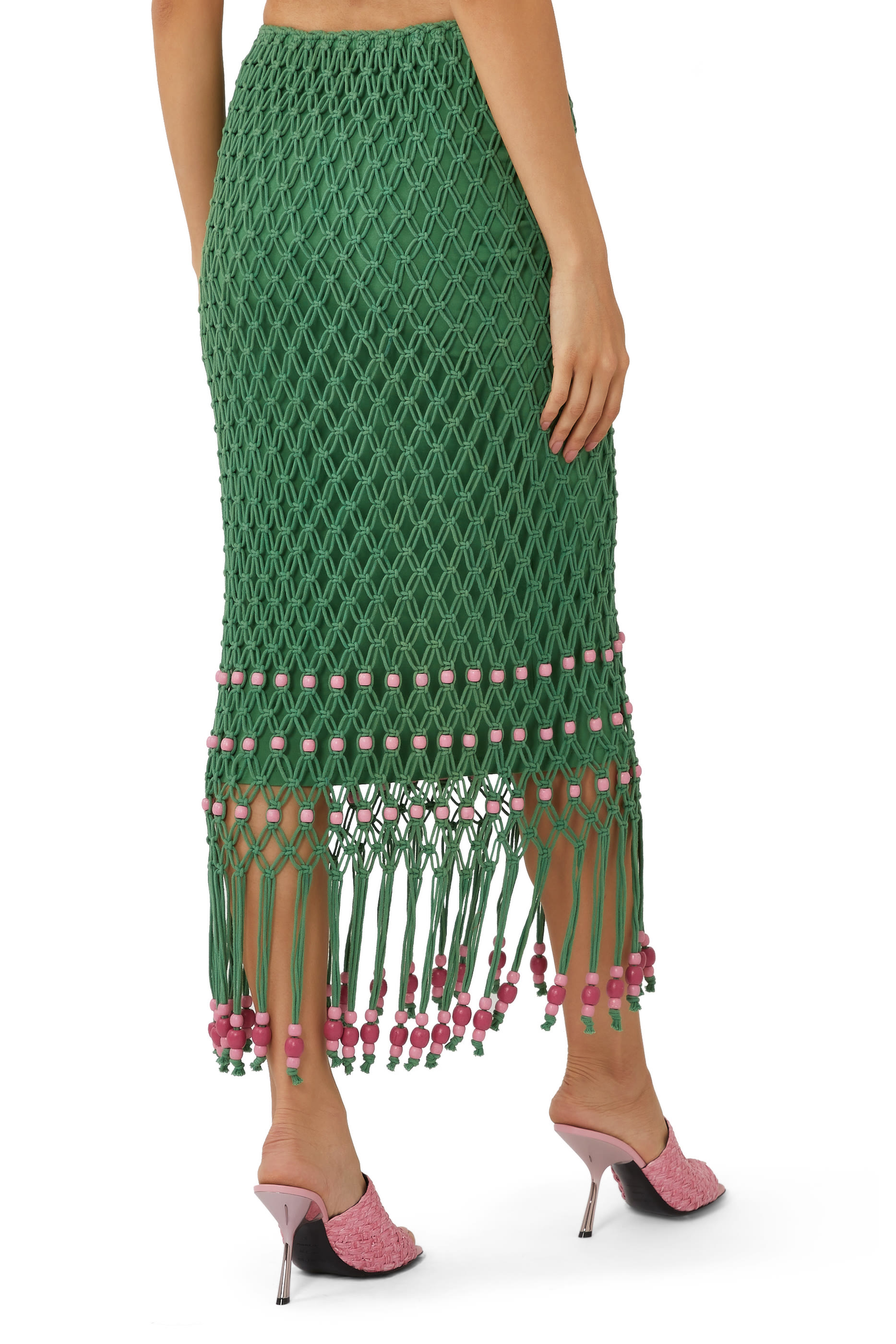 Reis Beaded Macrame Skirt