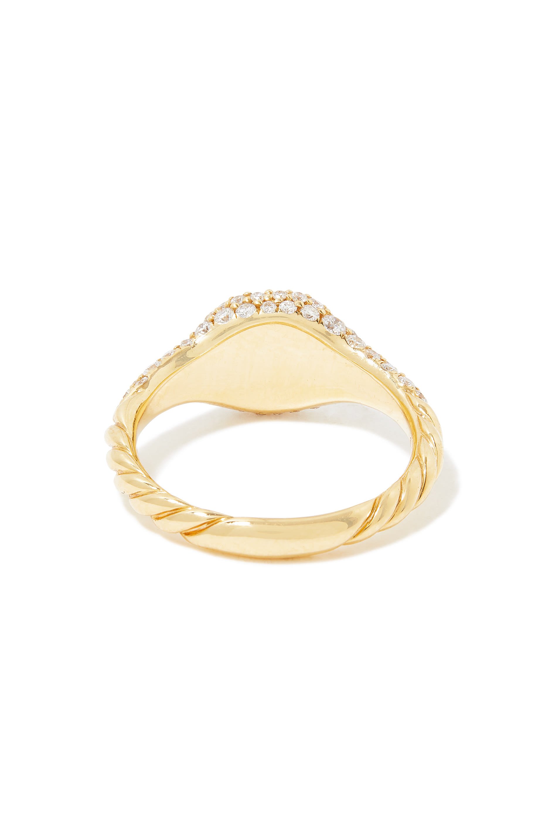 Petite Pavé Pinky Ring, 18k Yellow Gold & Diamonds