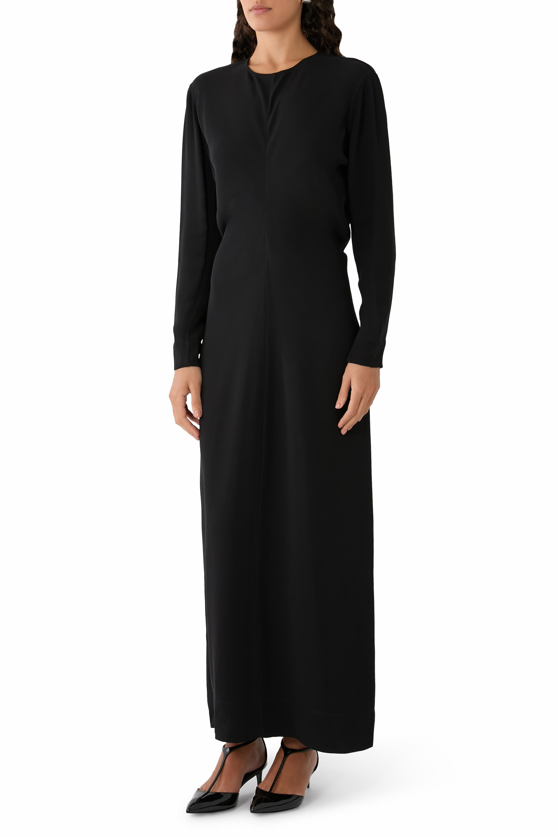 Long-Sleeve Slouch Waist Dress
